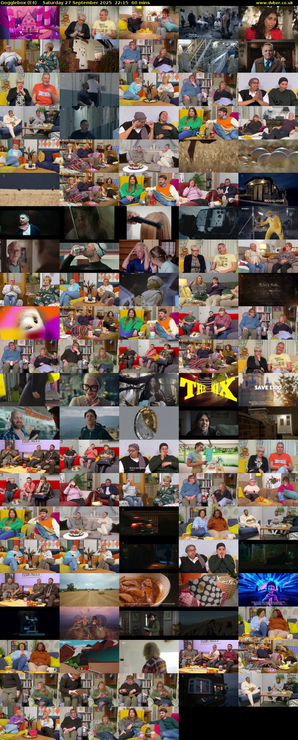 Gogglebox (E4) Saturday 27 September 2025 22:15 - 23:15
