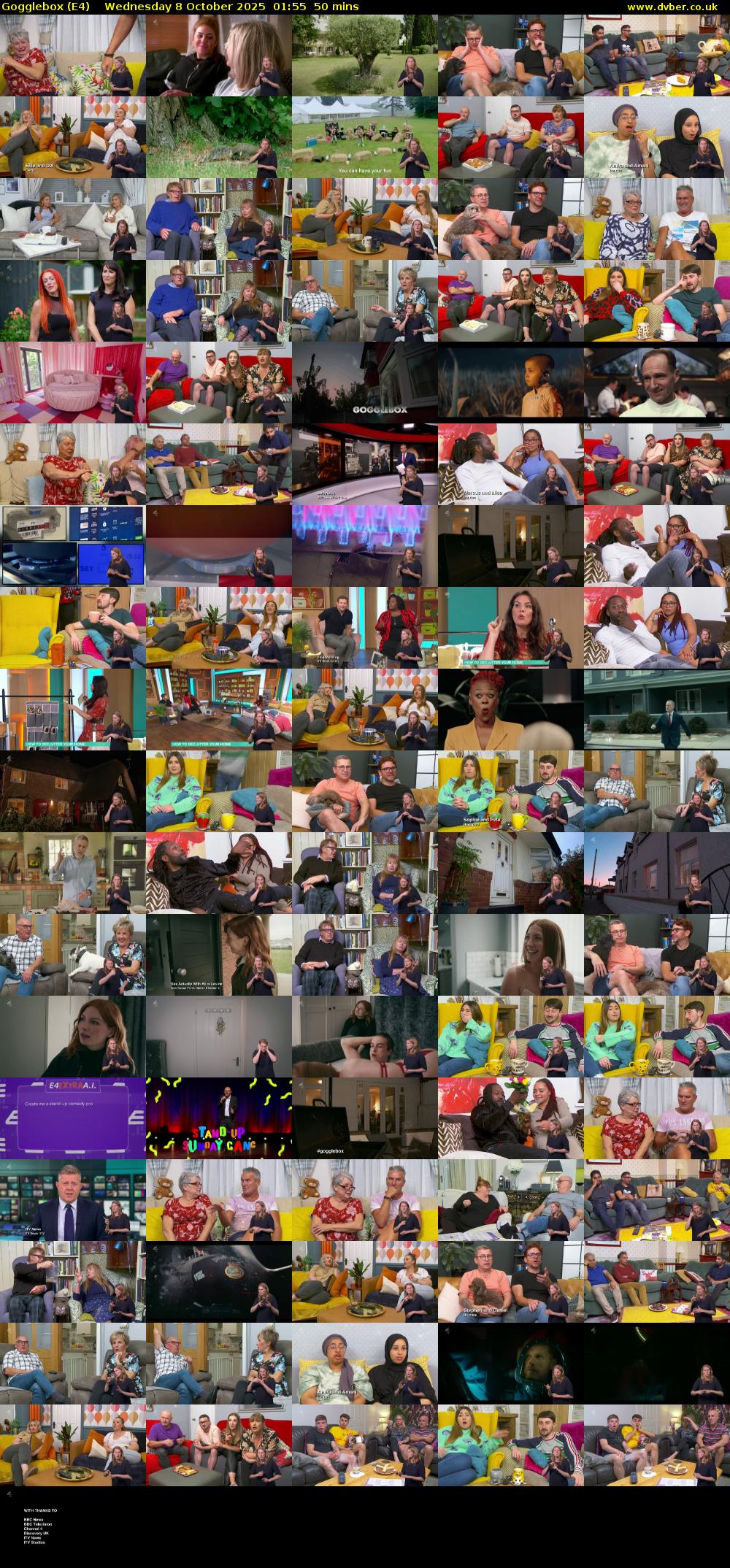 Gogglebox (E4) Wednesday 8 October 2025 01:55 - 02:45