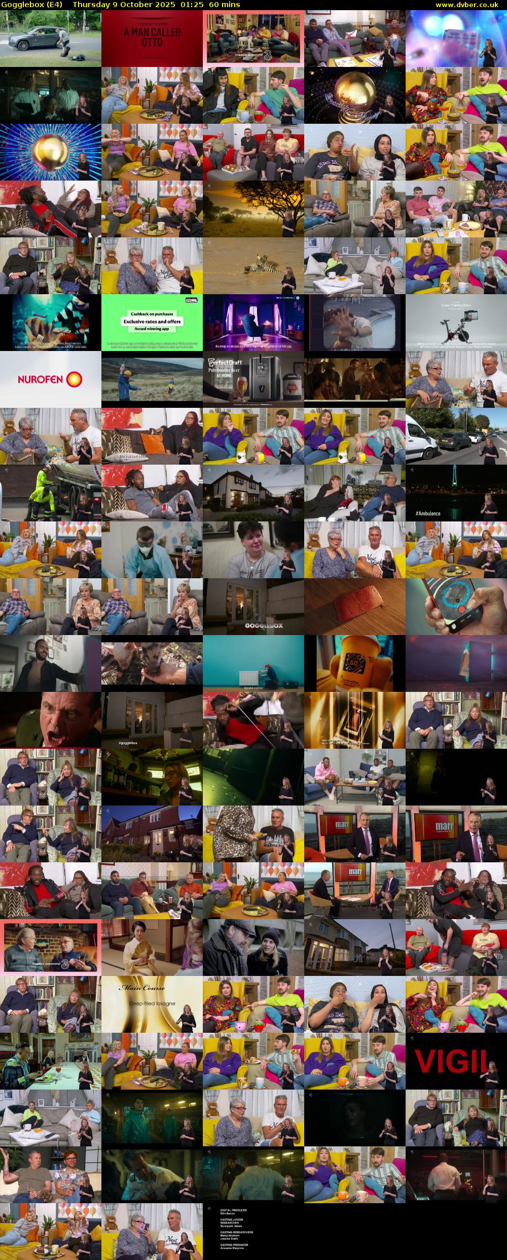 Gogglebox (E4) Thursday 9 October 2025 01:25 - 02:25