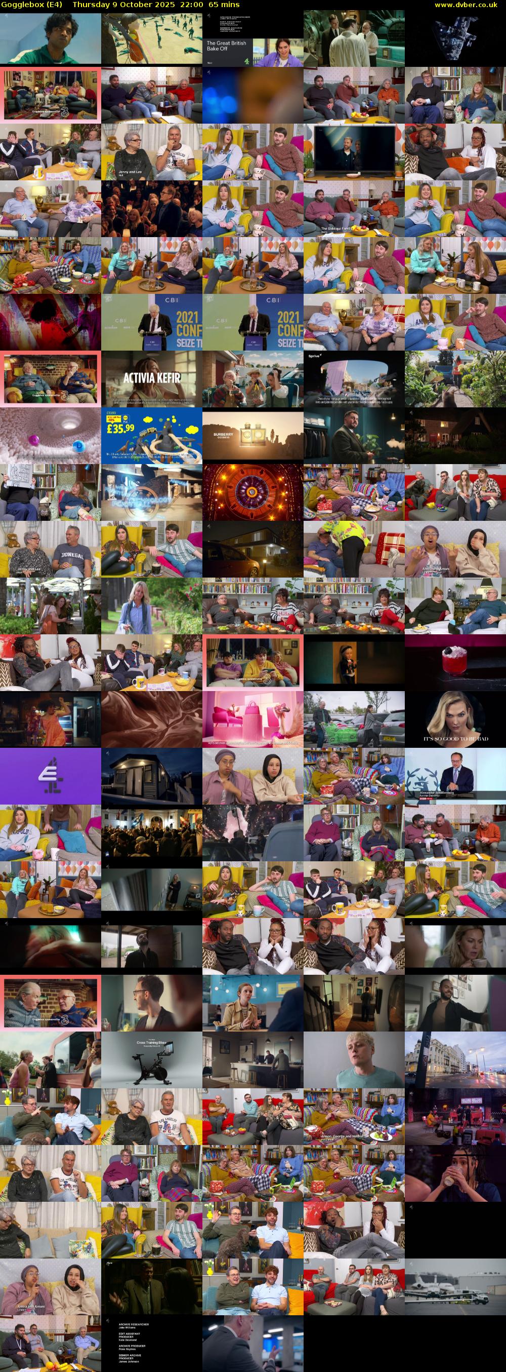 Gogglebox (E4) Thursday 9 October 2025 22:00 - 23:05