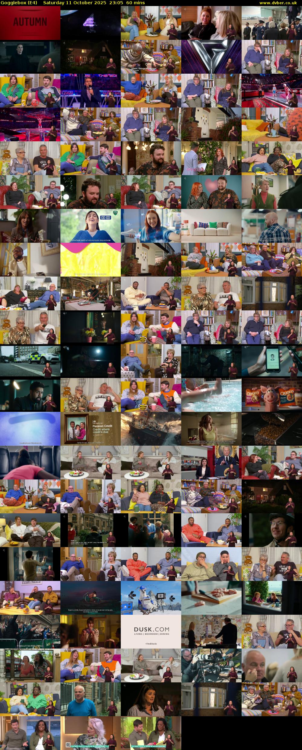 Gogglebox (E4) Saturday 11 October 2025 23:05 - 00:05