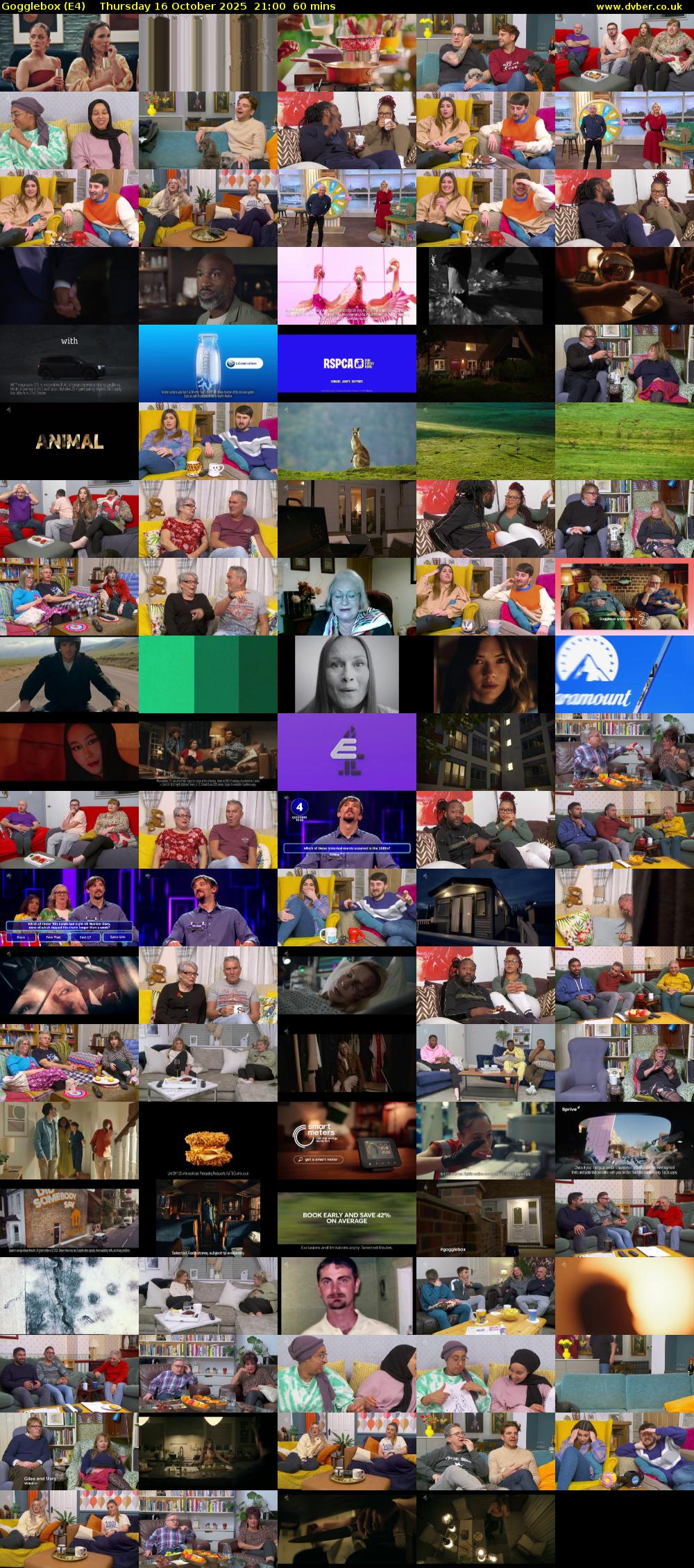 Gogglebox (E4) Thursday 16 October 2025 21:00 - 22:00