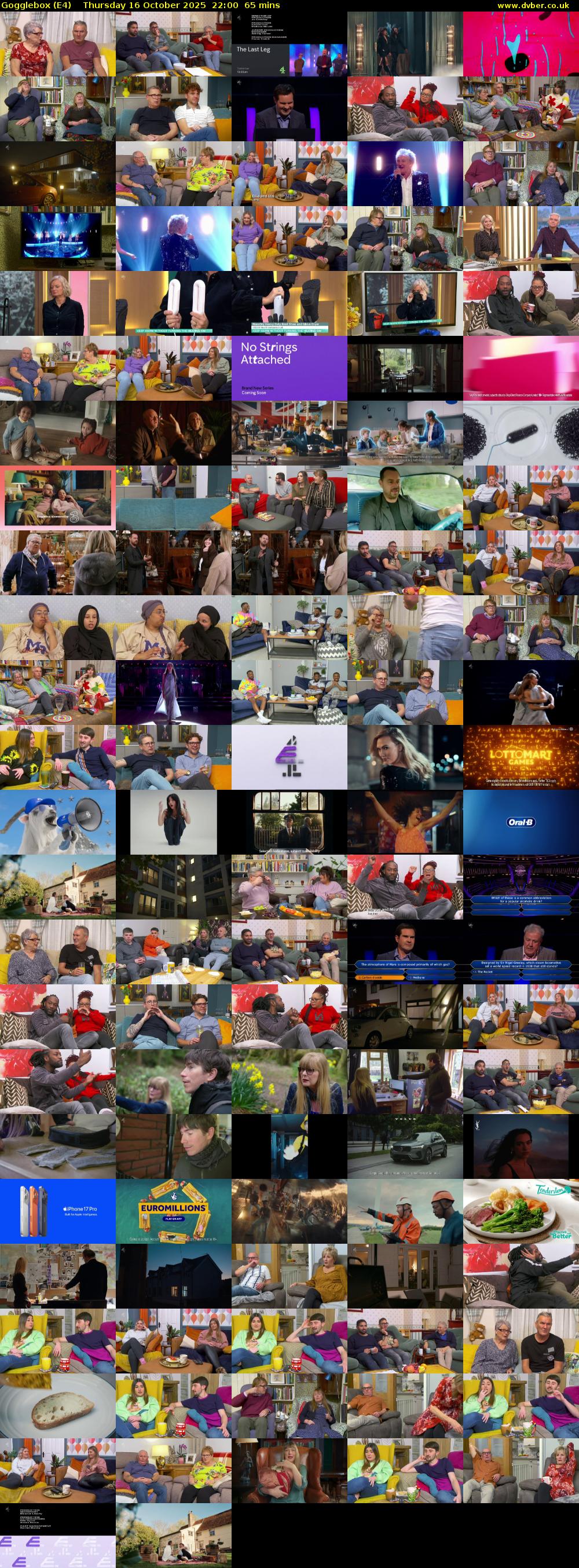 Gogglebox (E4) Thursday 16 October 2025 22:00 - 23:05