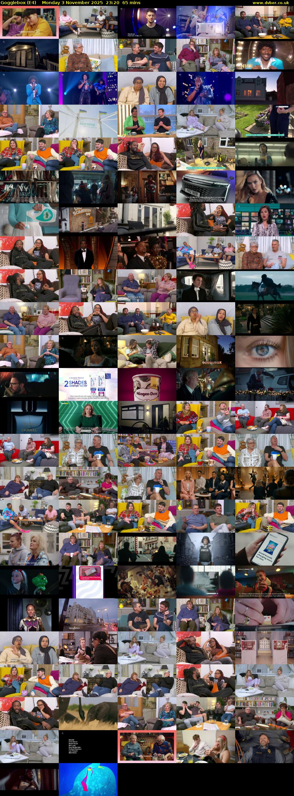 Gogglebox (E4) Monday 3 November 2025 23:20 - 00:25