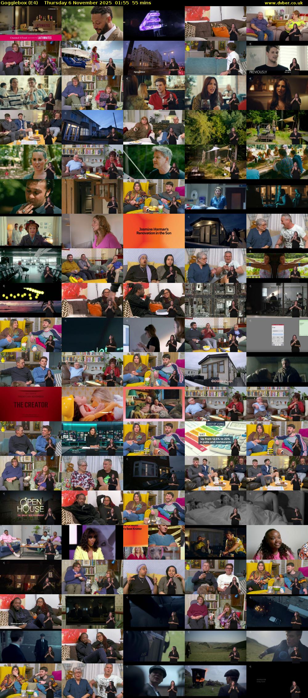 Gogglebox (E4) Thursday 6 November 2025 01:55 - 02:50