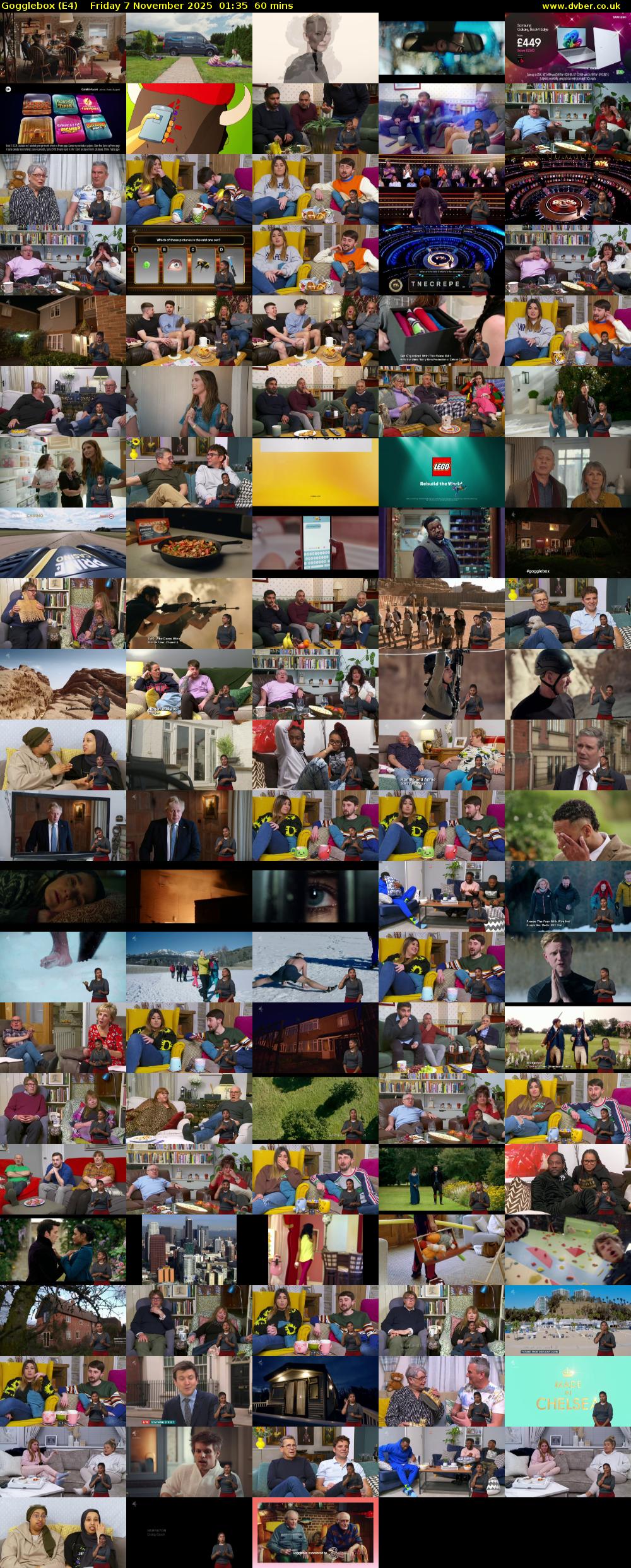 Gogglebox (E4) Friday 7 November 2025 01:35 - 02:35