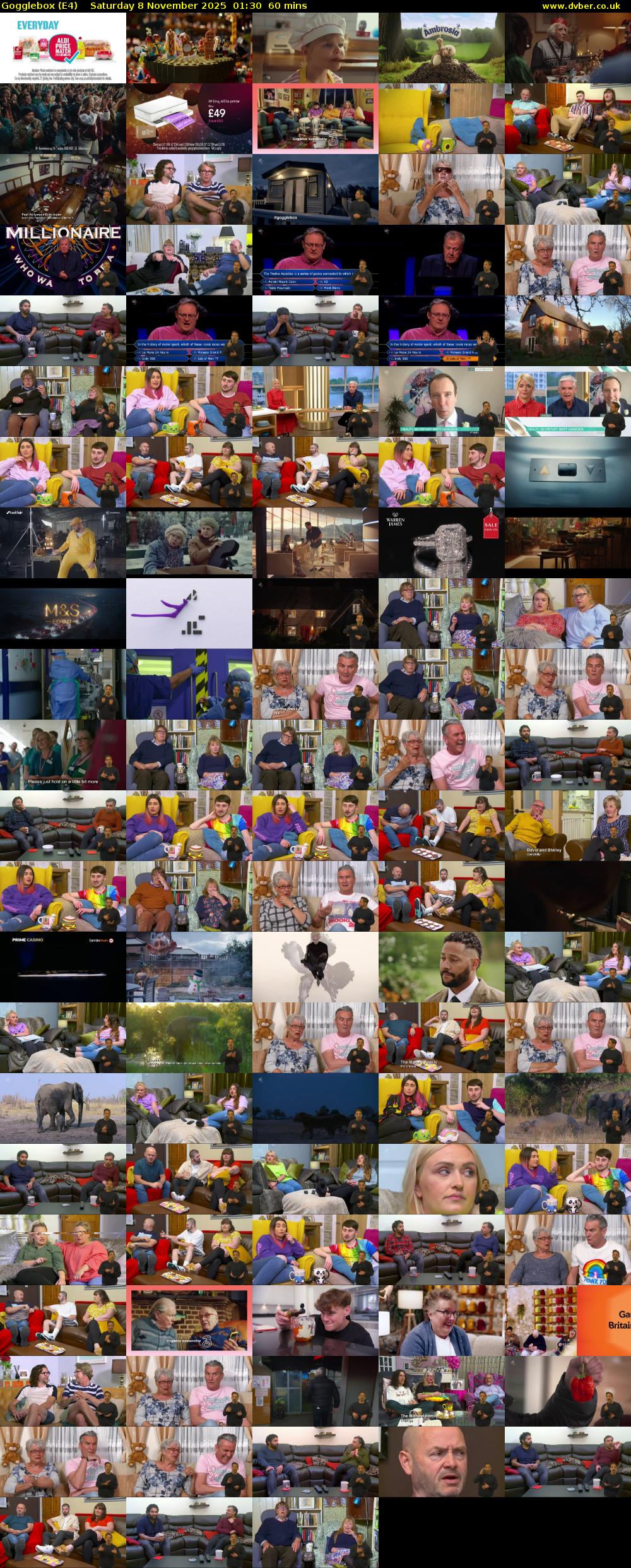 Gogglebox (E4) Saturday 8 November 2025 01:30 - 02:30