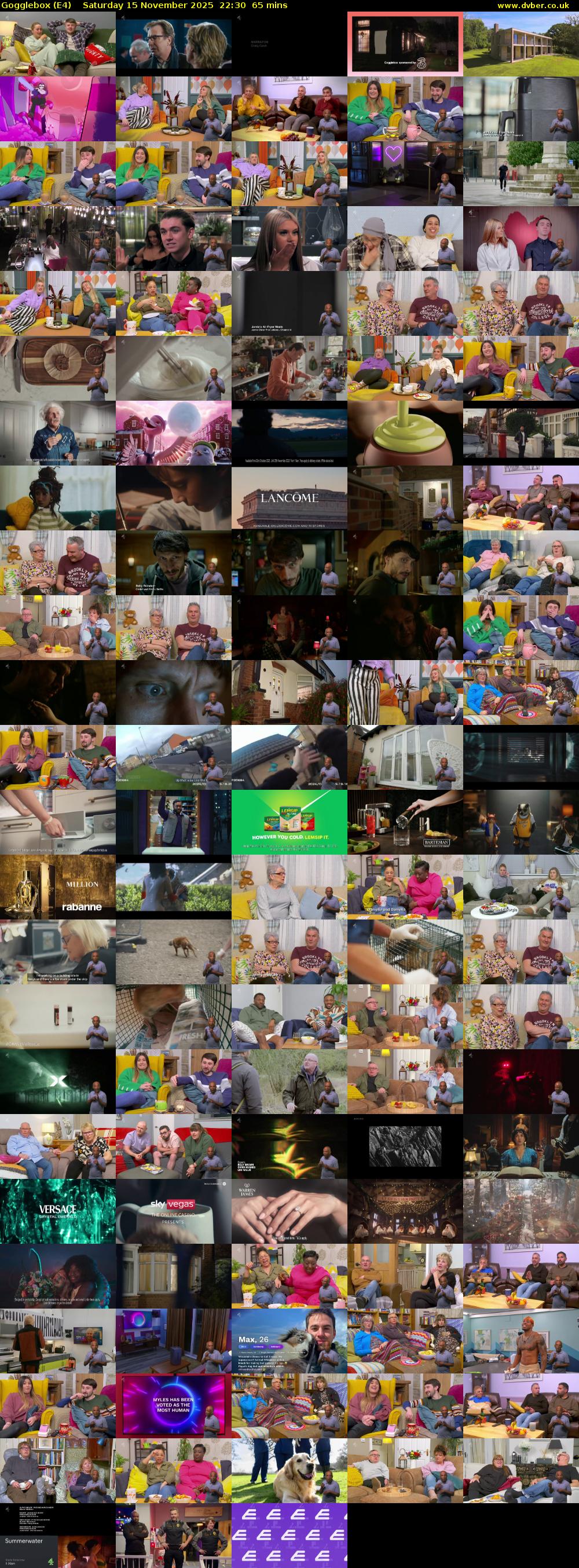 Gogglebox (E4) Saturday 15 November 2025 22:30 - 23:35