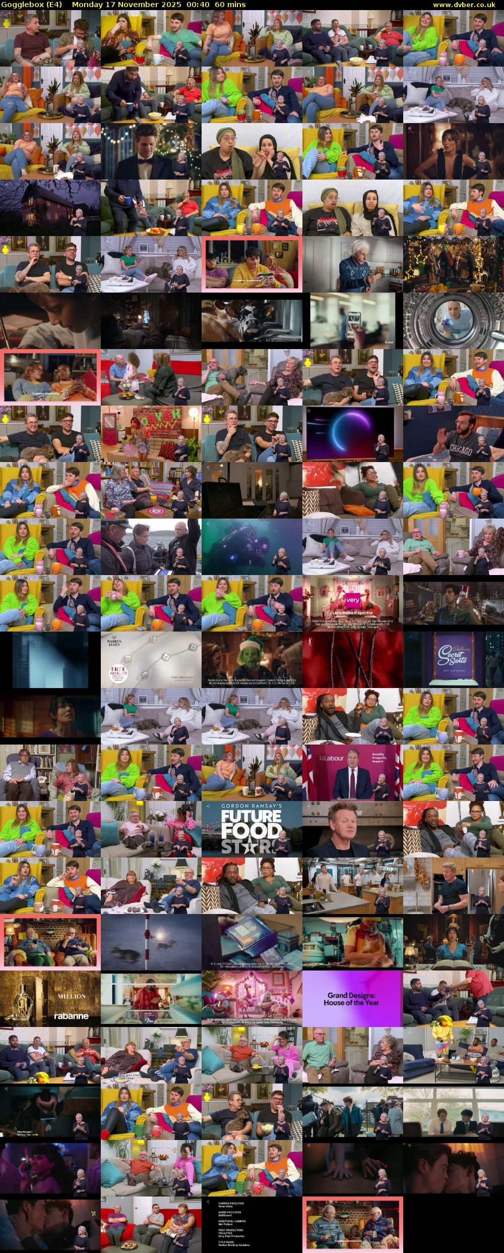 Gogglebox (E4) Monday 17 November 2025 00:40 - 01:40