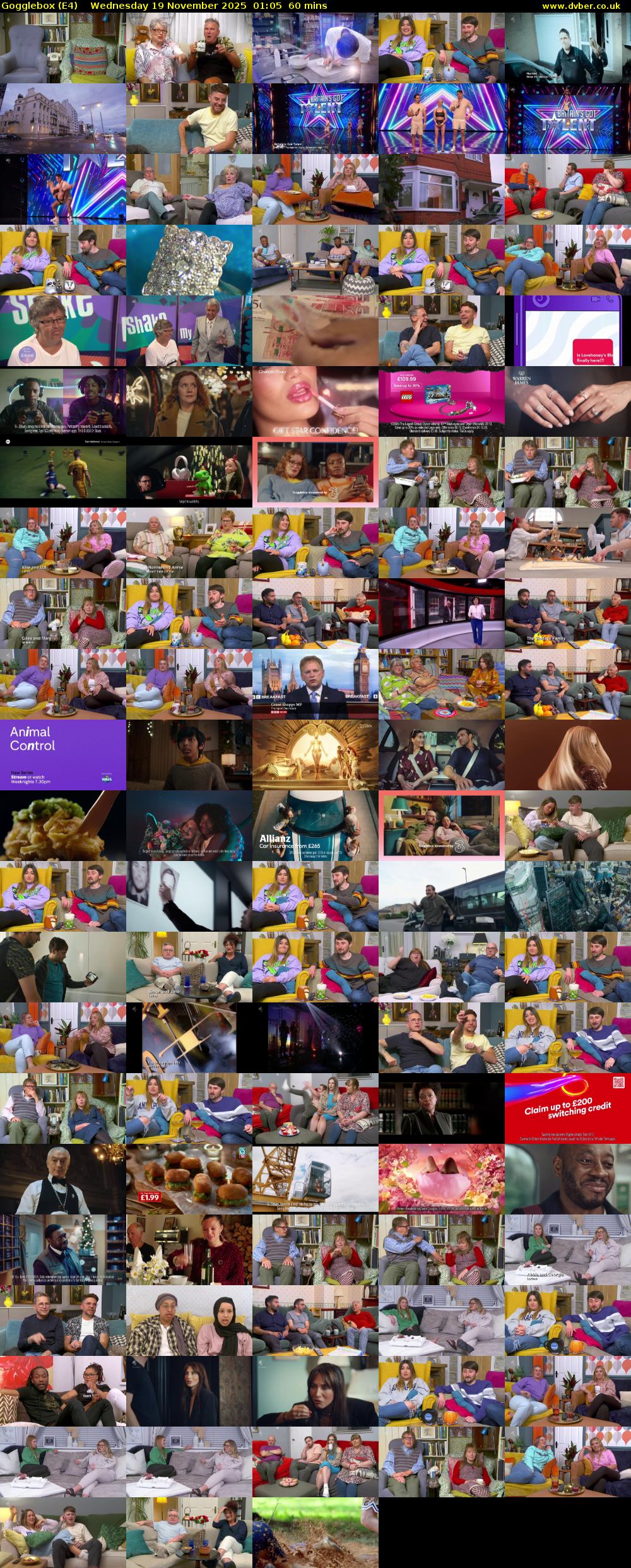 Gogglebox (E4) Wednesday 19 November 2025 01:05 - 02:05