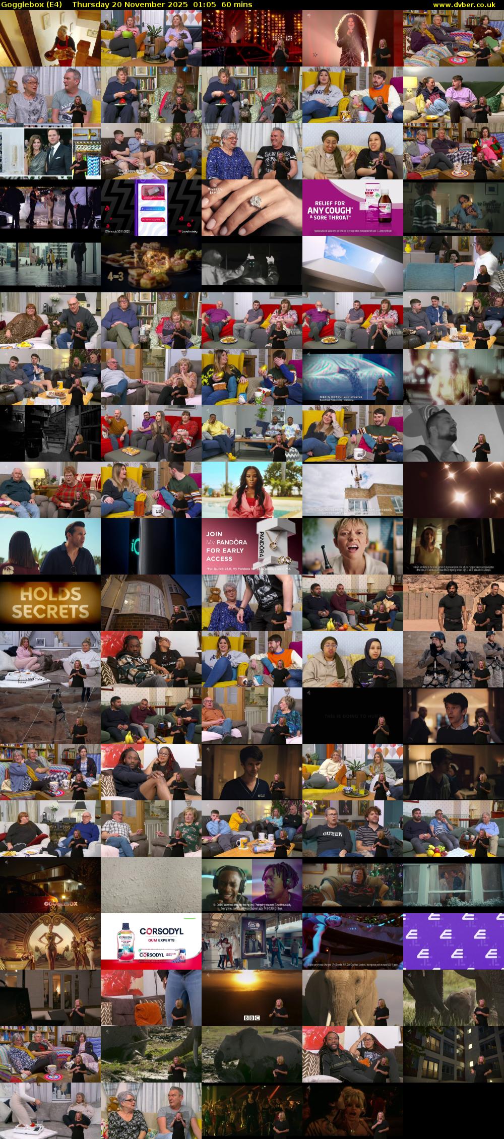 Gogglebox (E4) Thursday 20 November 2025 01:05 - 02:05