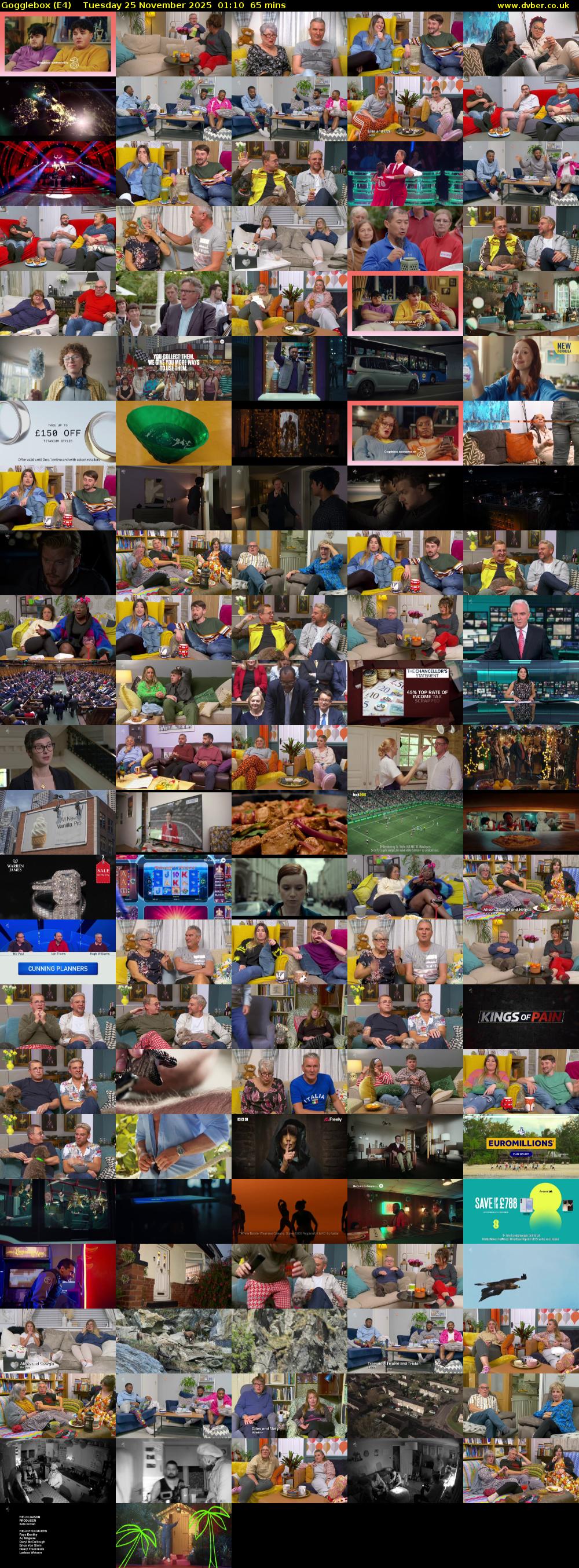 Gogglebox (E4) Tuesday 25 November 2025 01:10 - 02:15