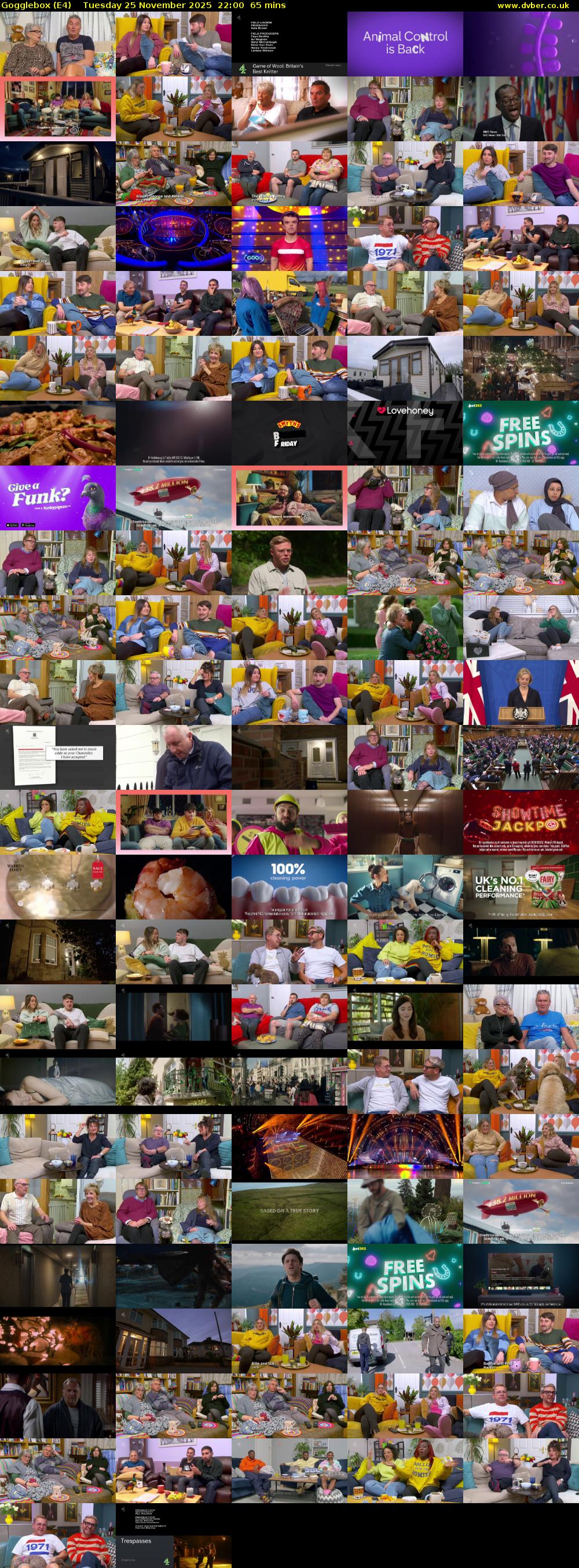 Gogglebox (E4) Tuesday 25 November 2025 22:00 - 23:05