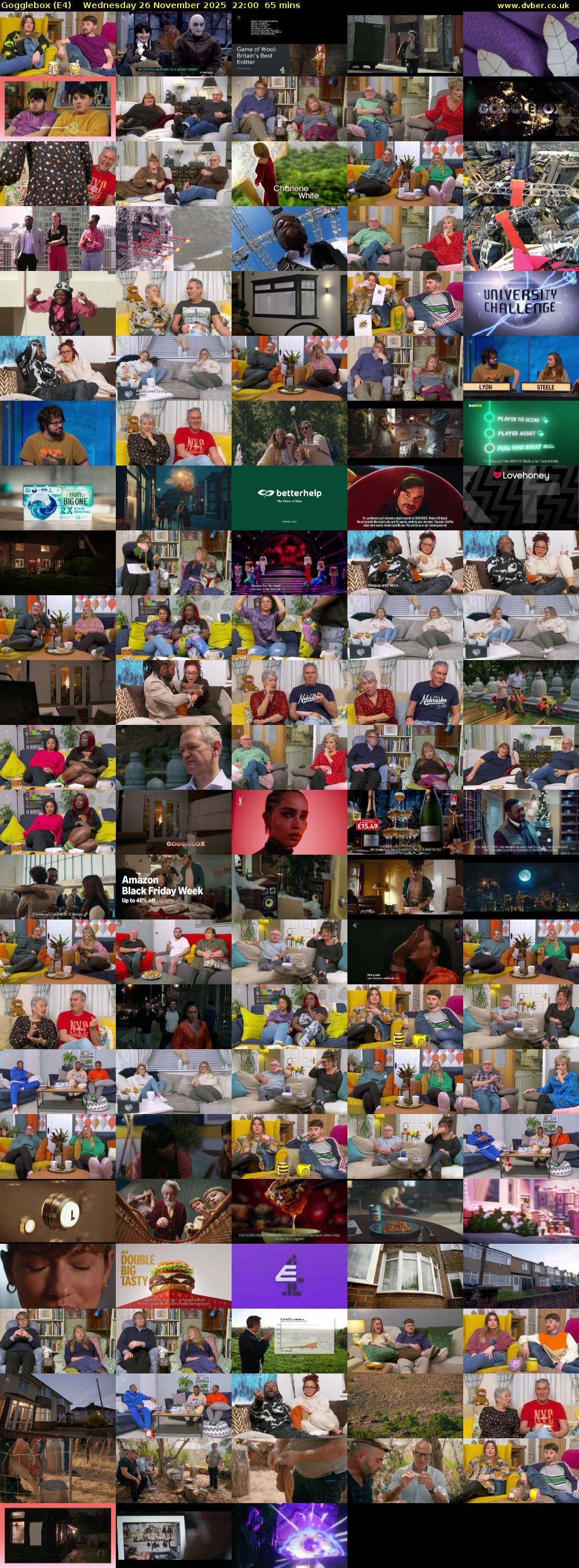 Gogglebox (E4) Wednesday 26 November 2025 22:00 - 23:05