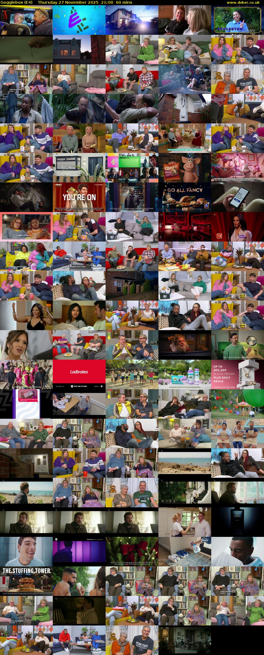 Gogglebox (E4) Thursday 27 November 2025 21:00 - 22:00