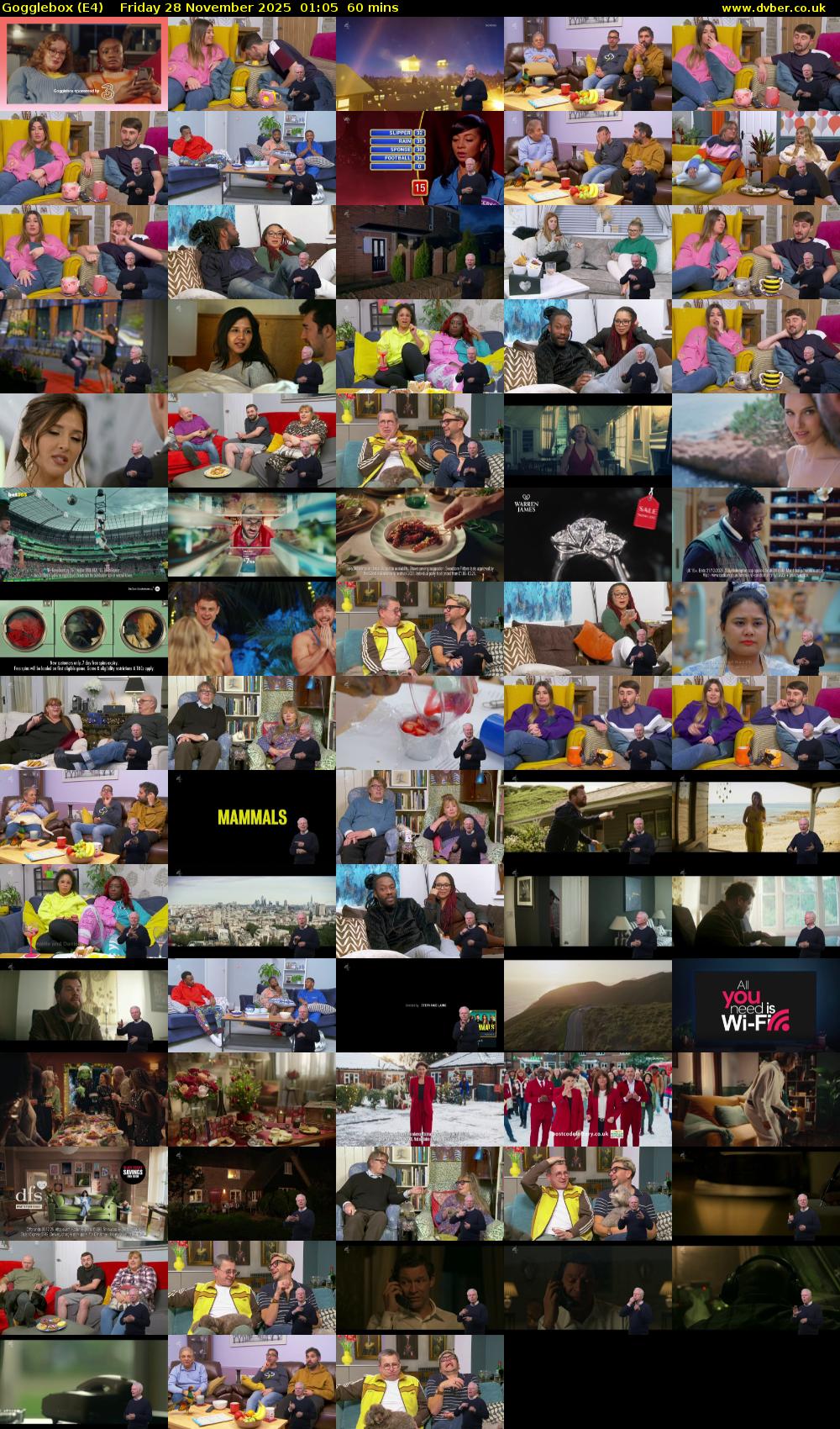 Gogglebox (E4) Friday 28 November 2025 01:05 - 02:05