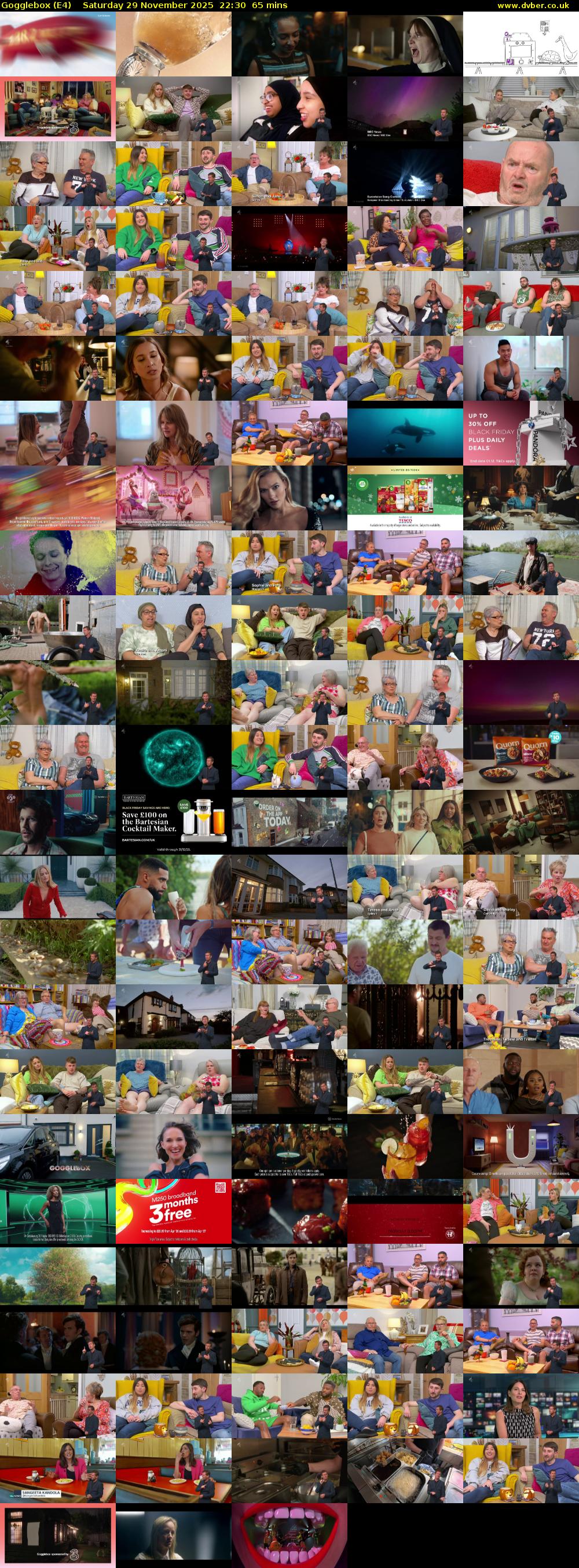 Gogglebox (E4) Saturday 29 November 2025 22:30 - 23:35