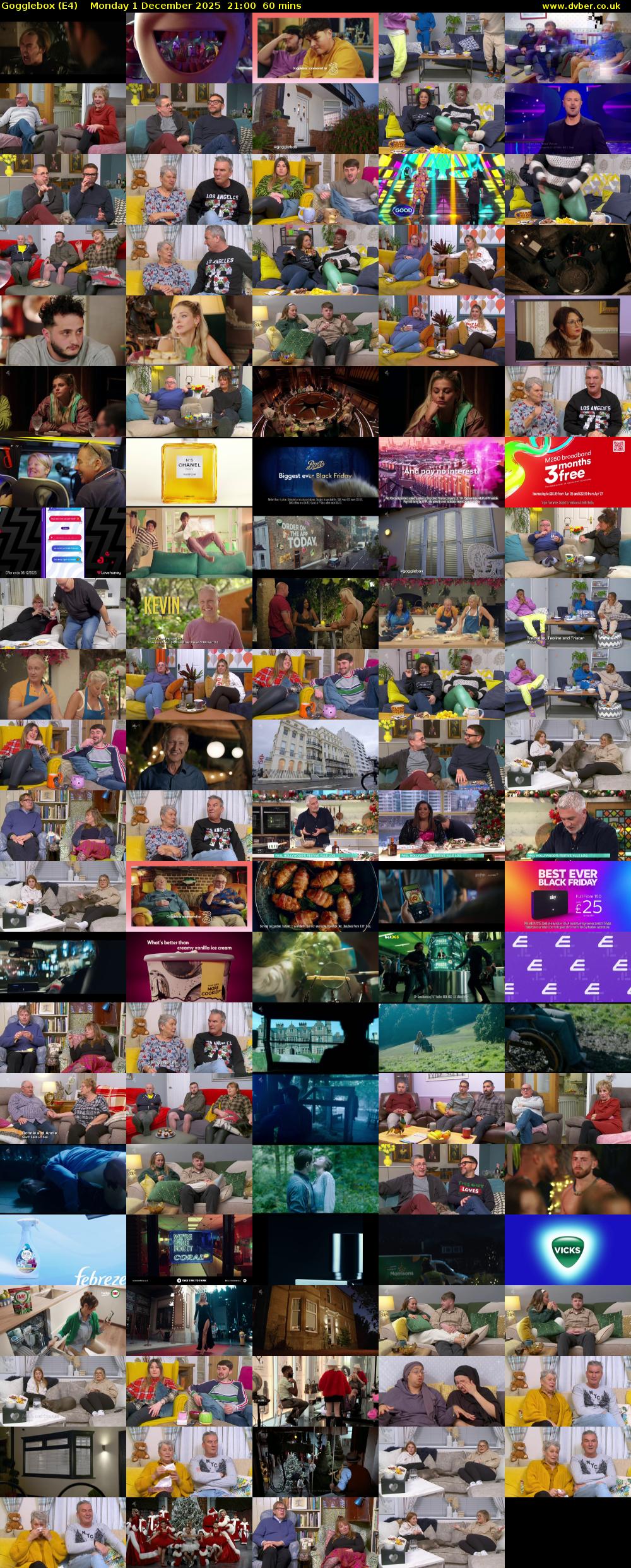 Gogglebox (E4) Monday 1 December 2025 21:00 - 22:00