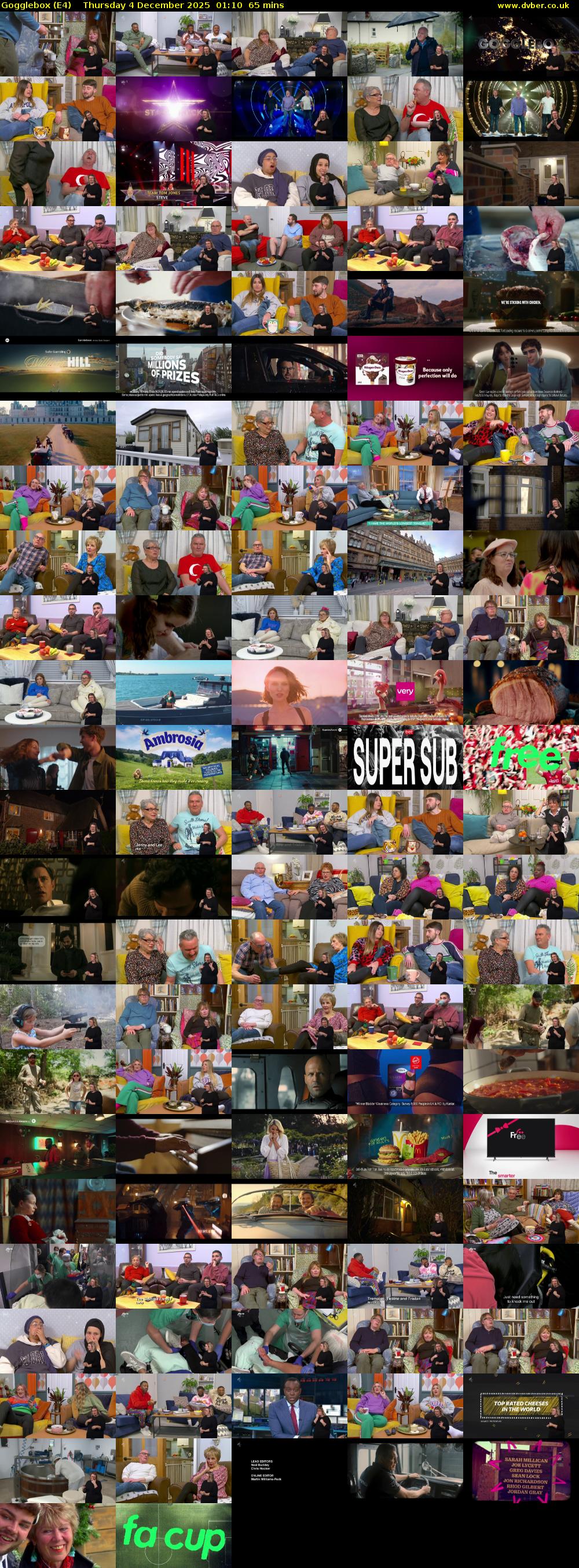 Gogglebox (E4) Thursday 4 December 2025 01:10 - 02:15