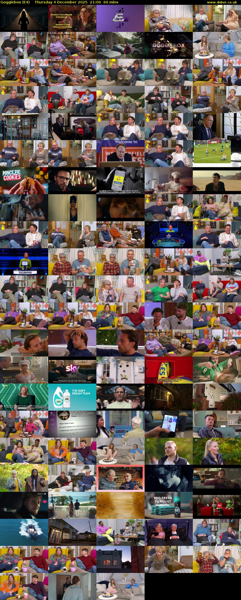Gogglebox (E4) Thursday 4 December 2025 21:00 - 22:00