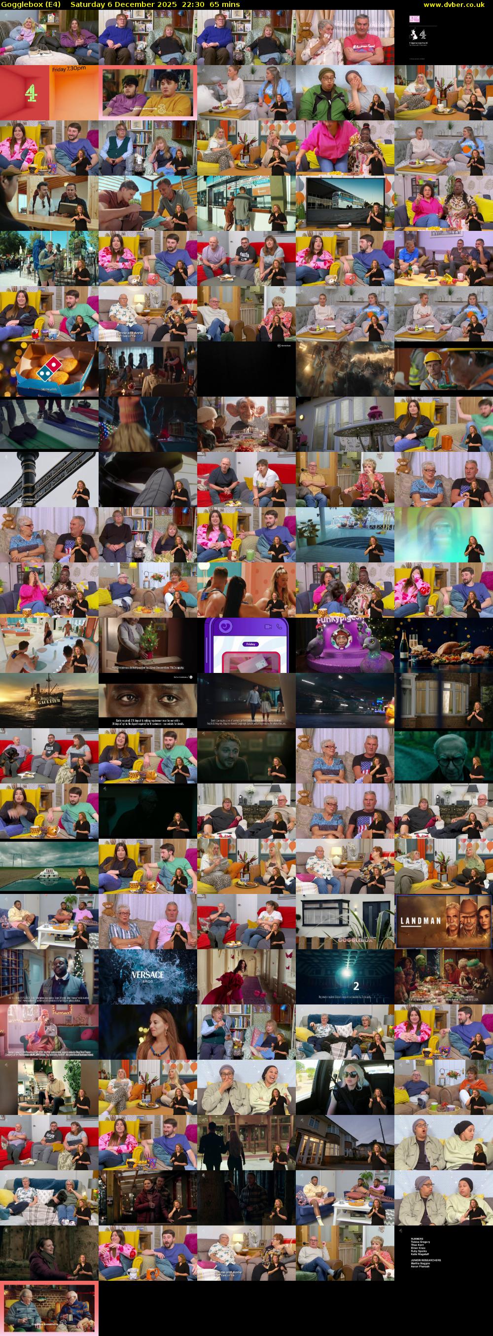 Gogglebox (E4) Saturday 6 December 2025 22:30 - 23:35