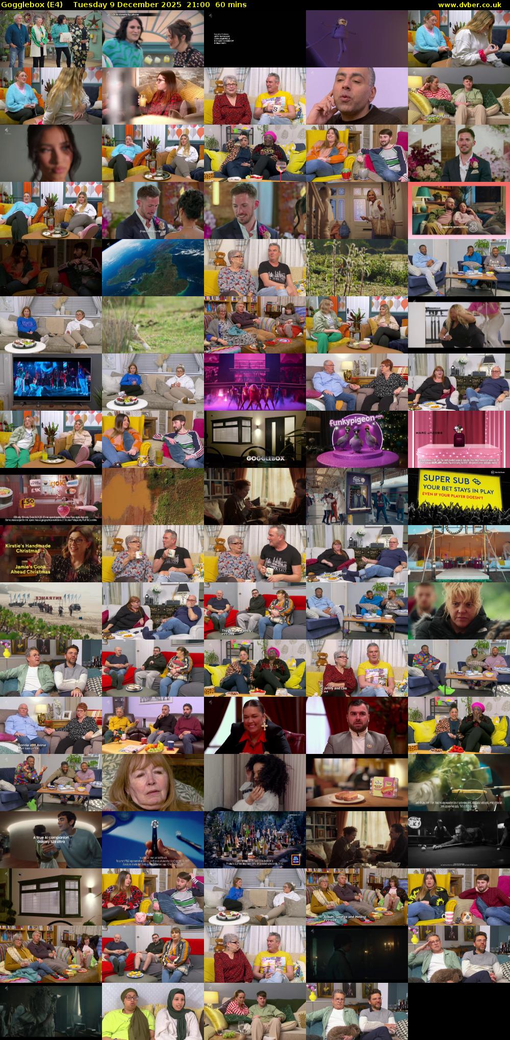 Gogglebox (E4) Tuesday 9 December 2025 21:00 - 22:00