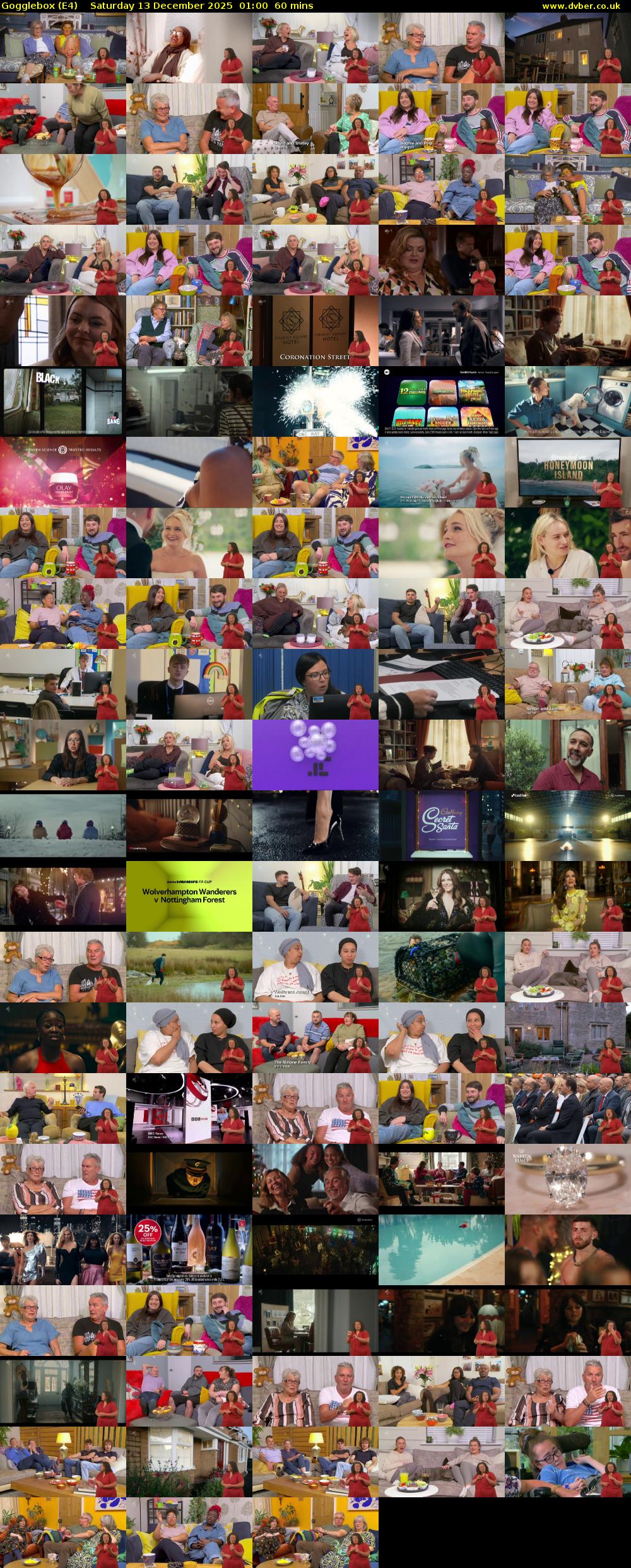 Gogglebox (E4) Saturday 13 December 2025 01:00 - 02:00