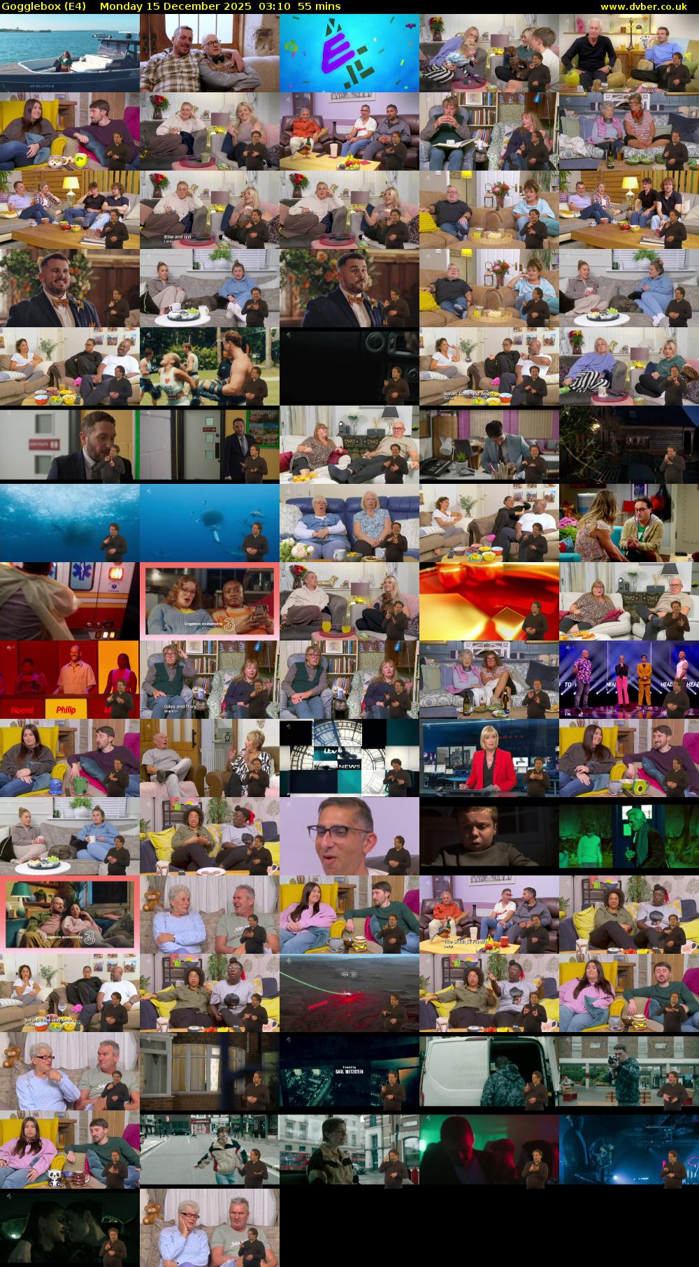 Gogglebox (E4) Monday 15 December 2025 03:10 - 04:05