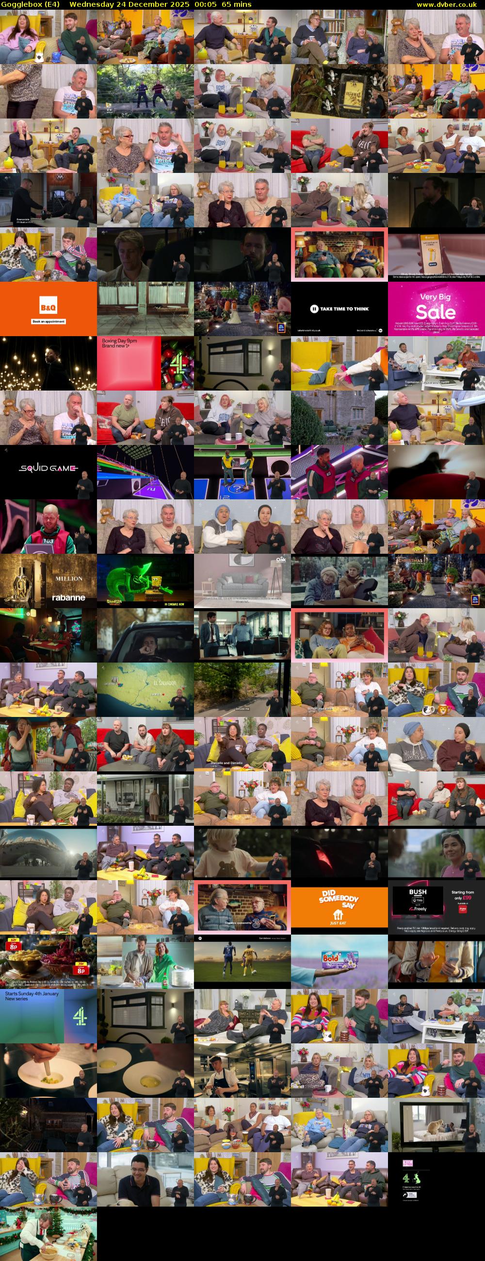 Gogglebox (E4) Wednesday 24 December 2025 00:05 - 01:10