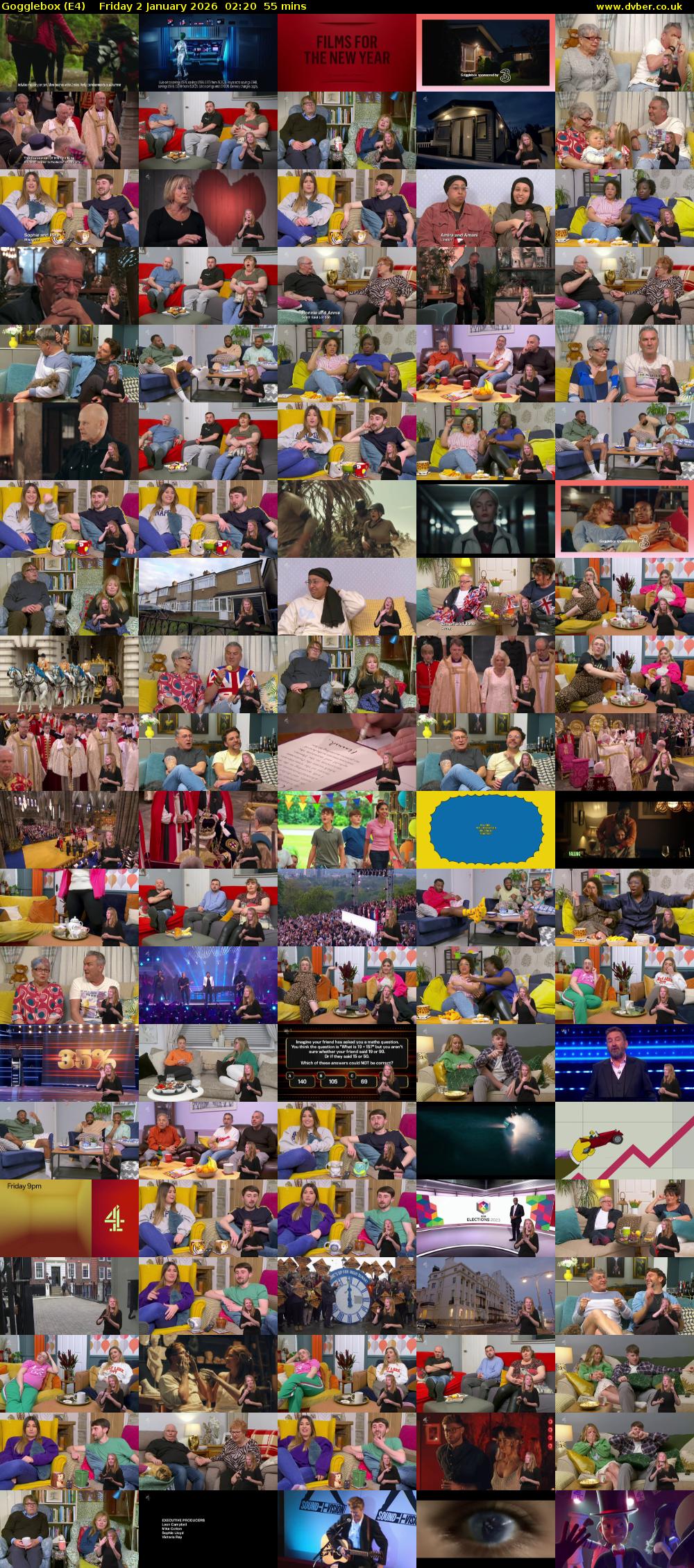 Gogglebox (E4) Friday 2 January 2026 02:20 - 03:15