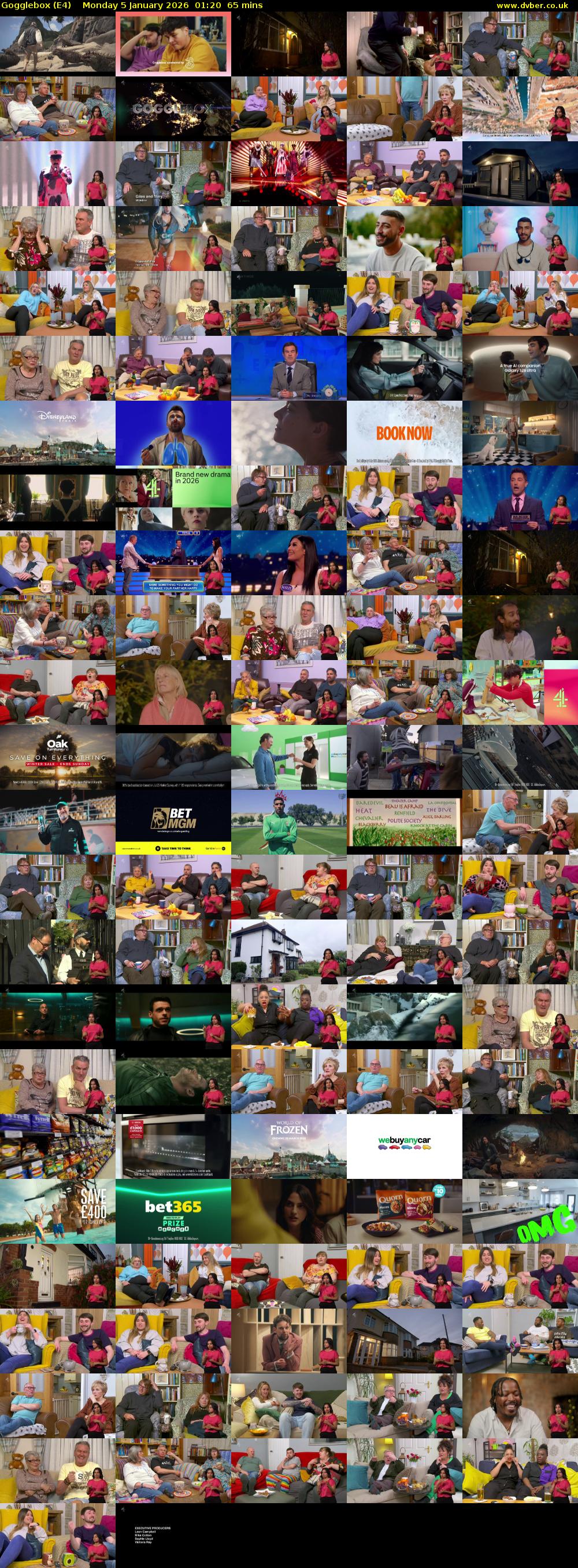 Gogglebox (E4) Monday 5 January 2026 01:20 - 02:25