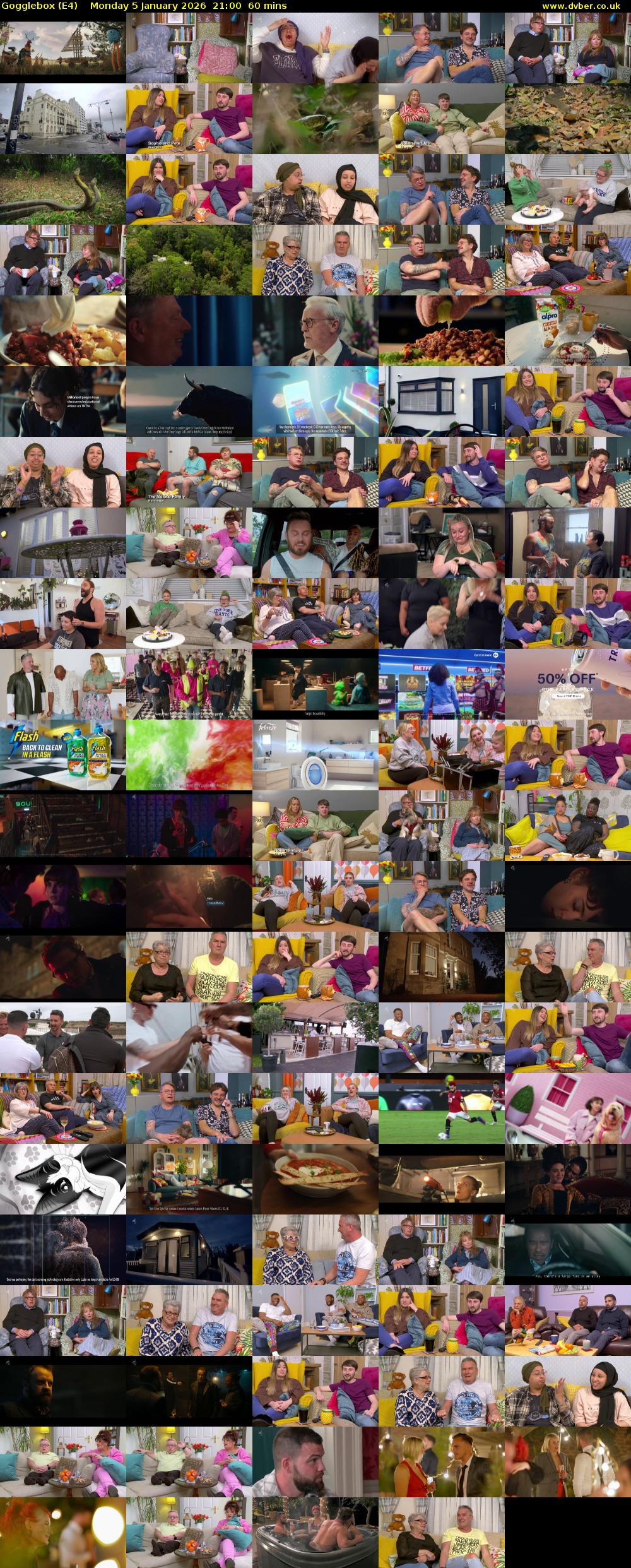 Gogglebox (E4) Monday 5 January 2026 21:00 - 22:00