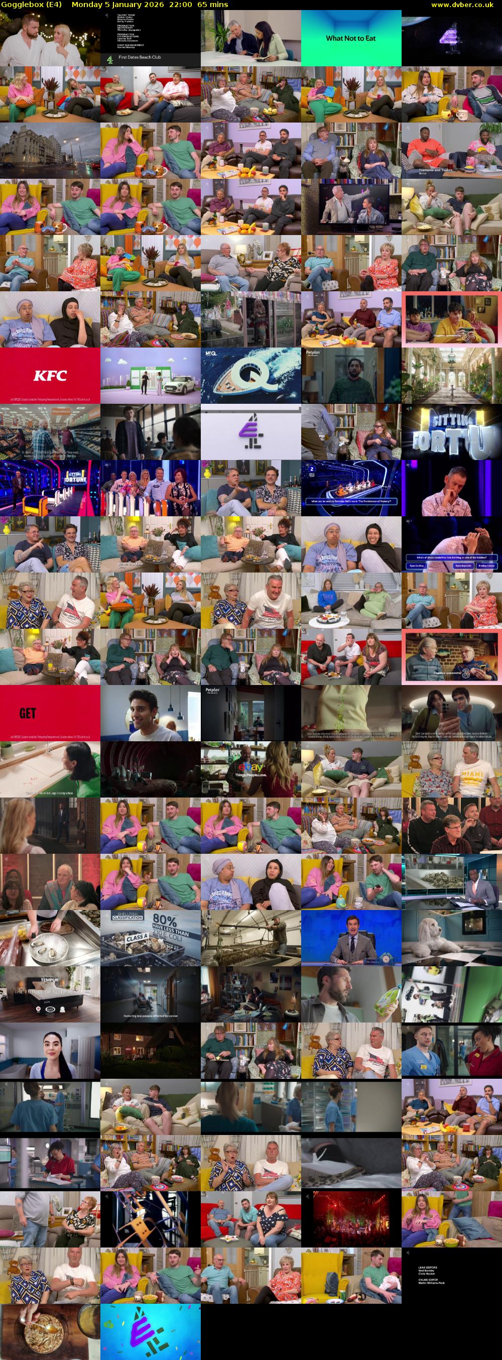 Gogglebox (E4) Monday 5 January 2026 22:00 - 23:05