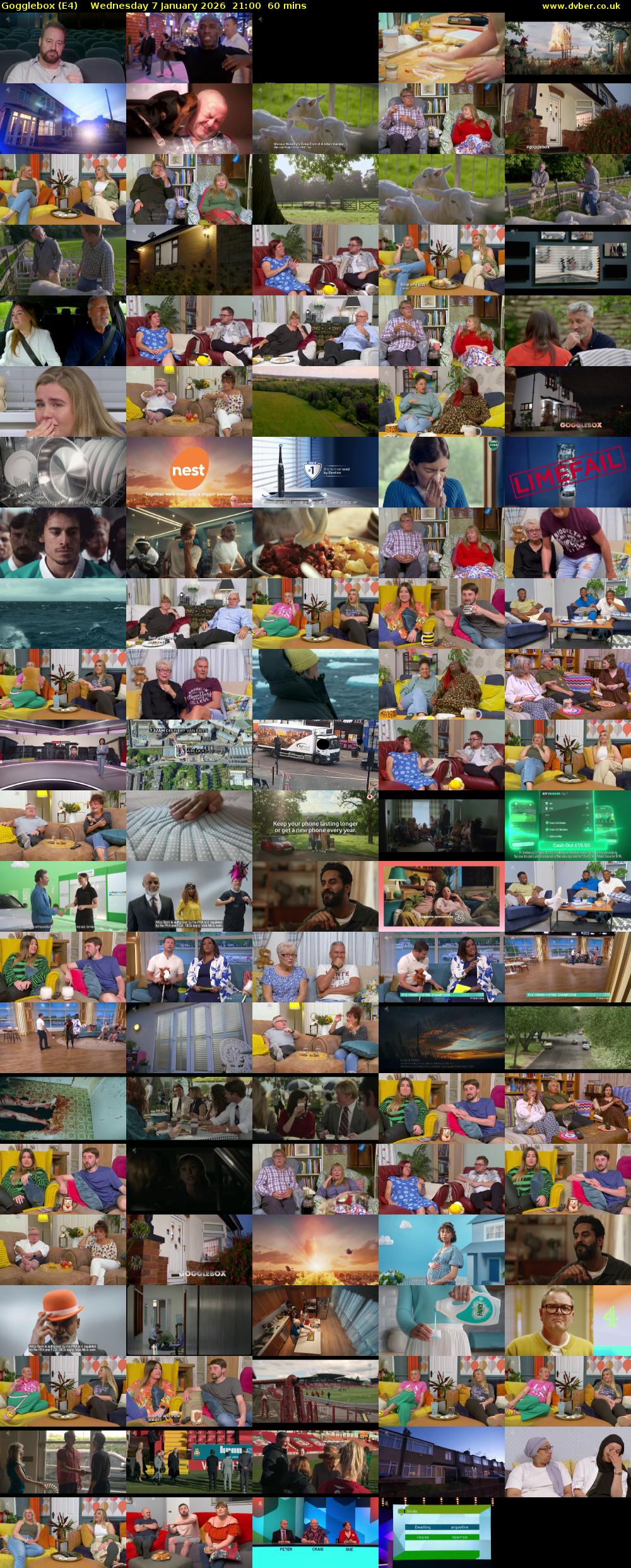 Gogglebox (E4) Wednesday 7 January 2026 21:00 - 22:00