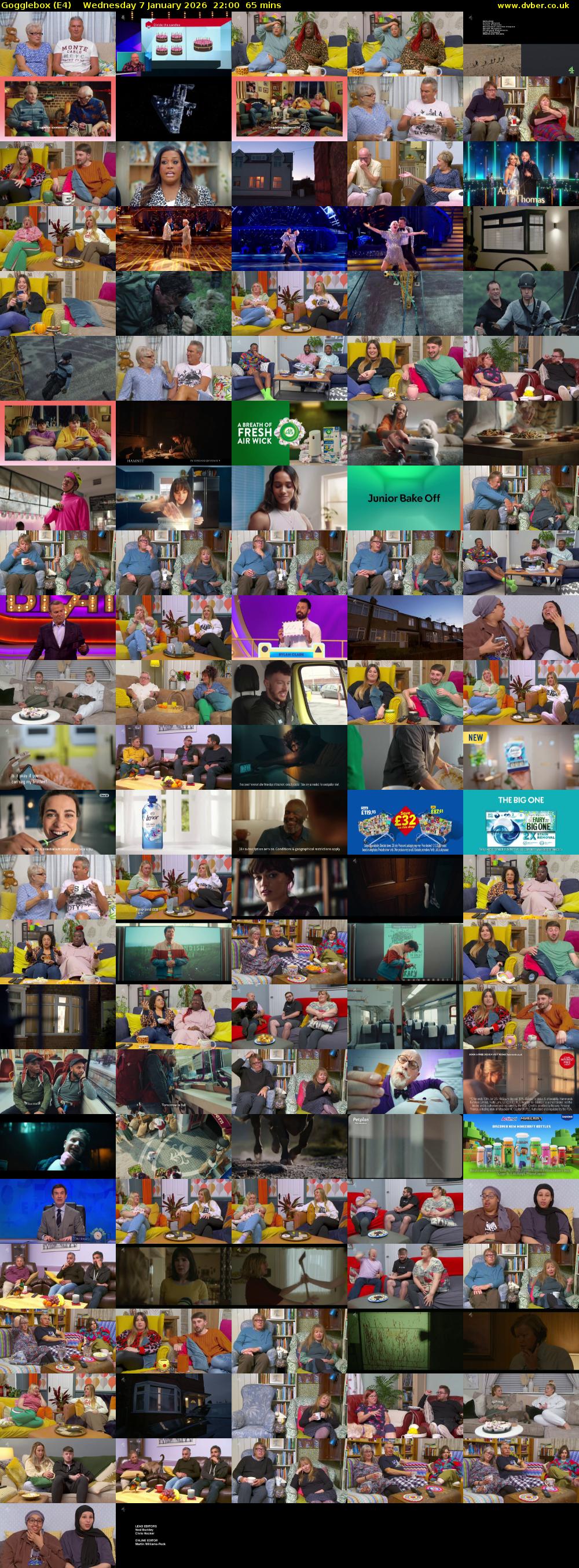 Gogglebox (E4) Wednesday 7 January 2026 22:00 - 23:05