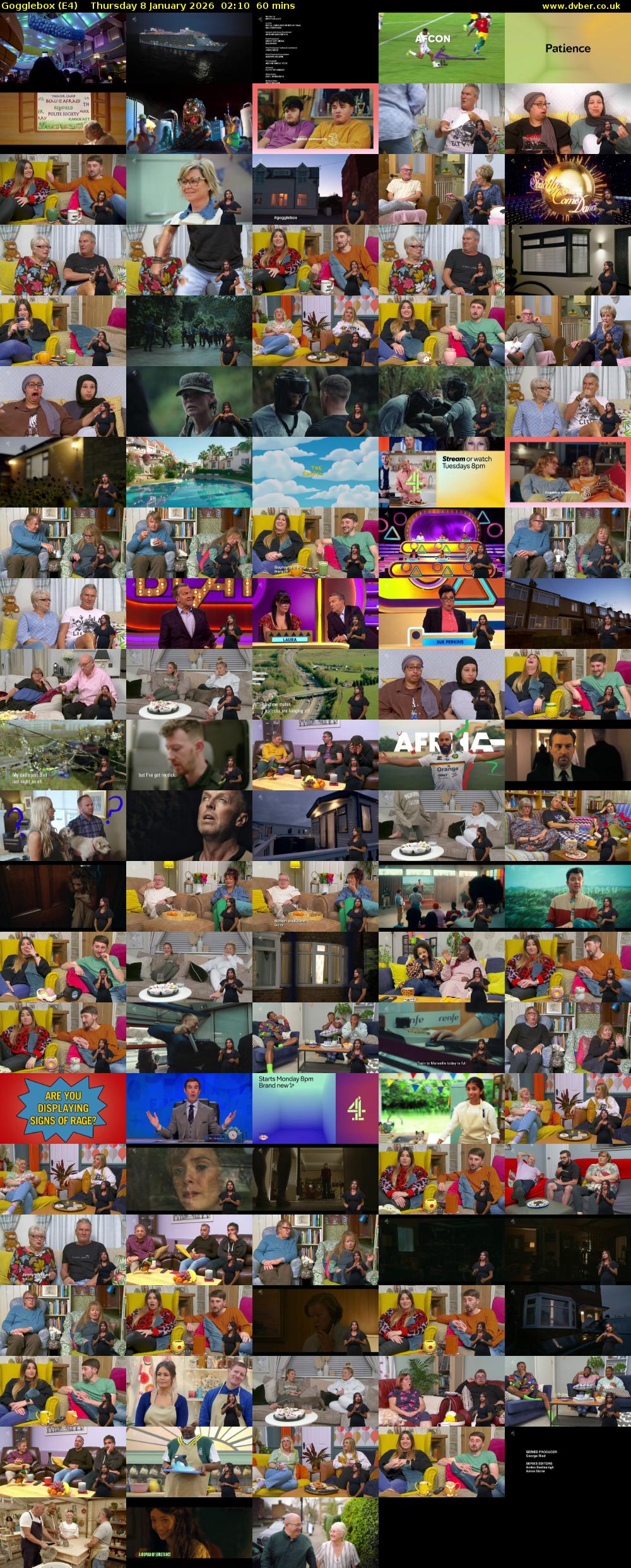 Gogglebox (E4) Thursday 8 January 2026 02:10 - 03:10