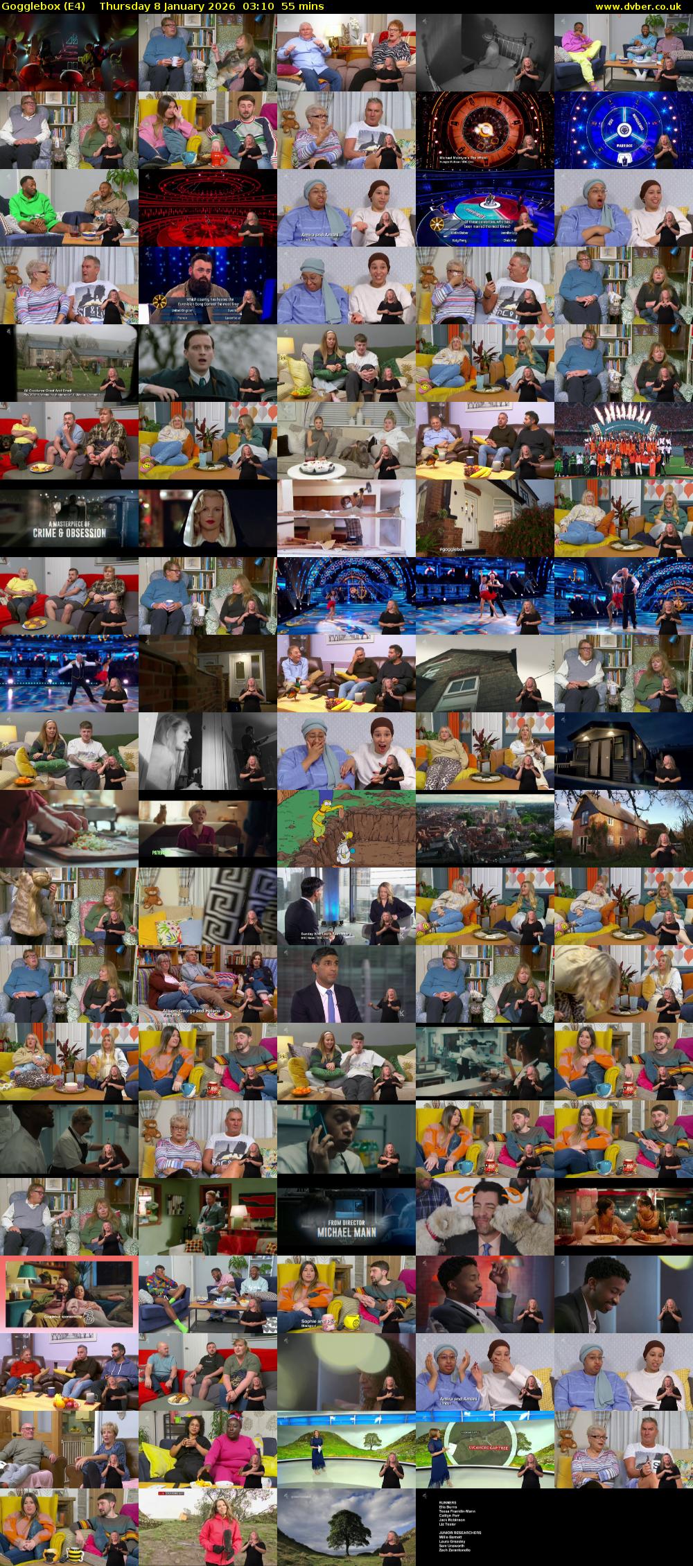 Gogglebox (E4) Thursday 8 January 2026 03:10 - 04:05
