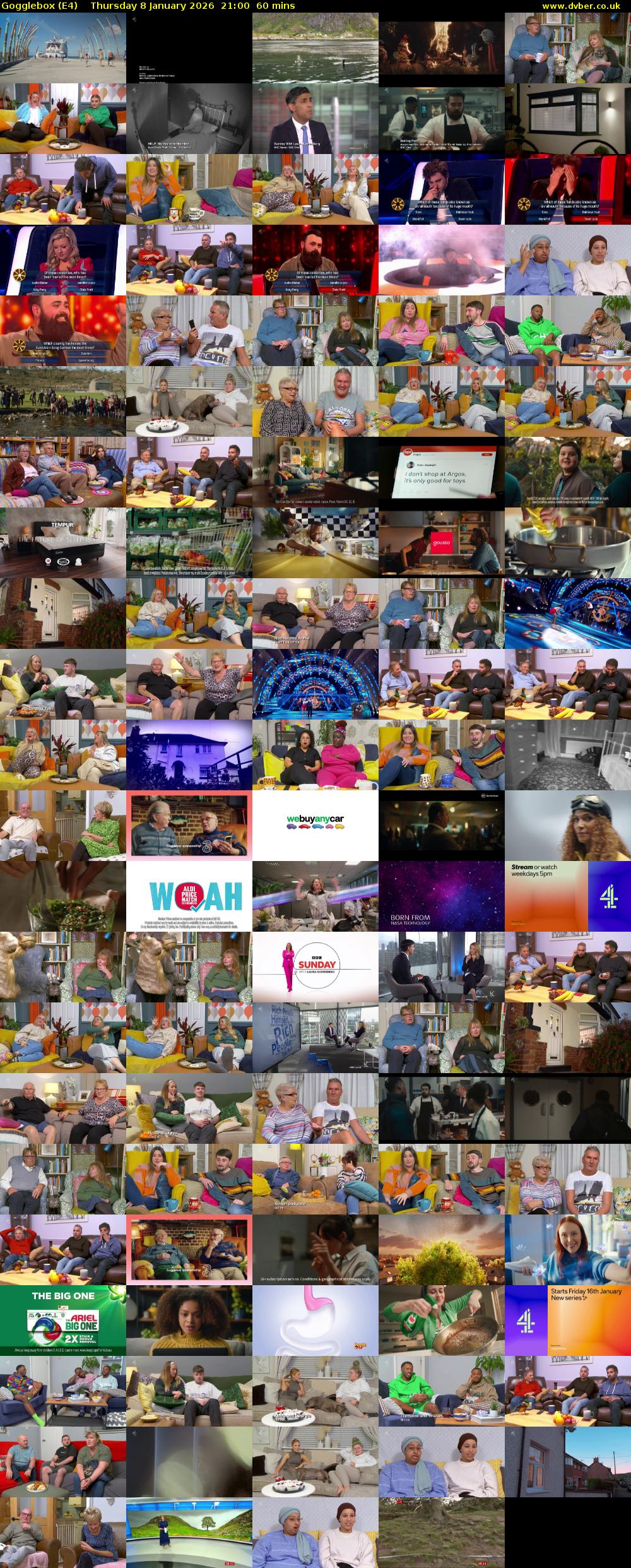 Gogglebox (E4) Thursday 8 January 2026 21:00 - 22:00