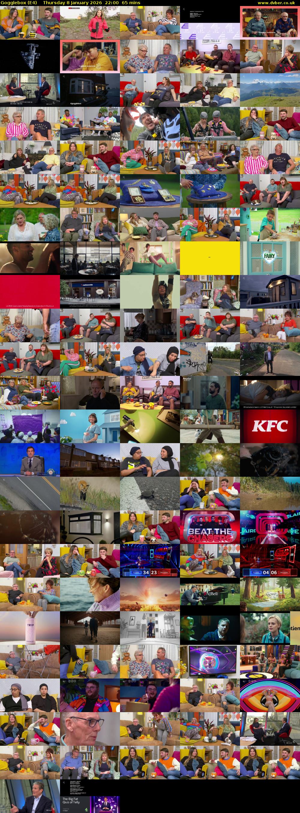 Gogglebox (E4) Thursday 8 January 2026 22:00 - 23:05