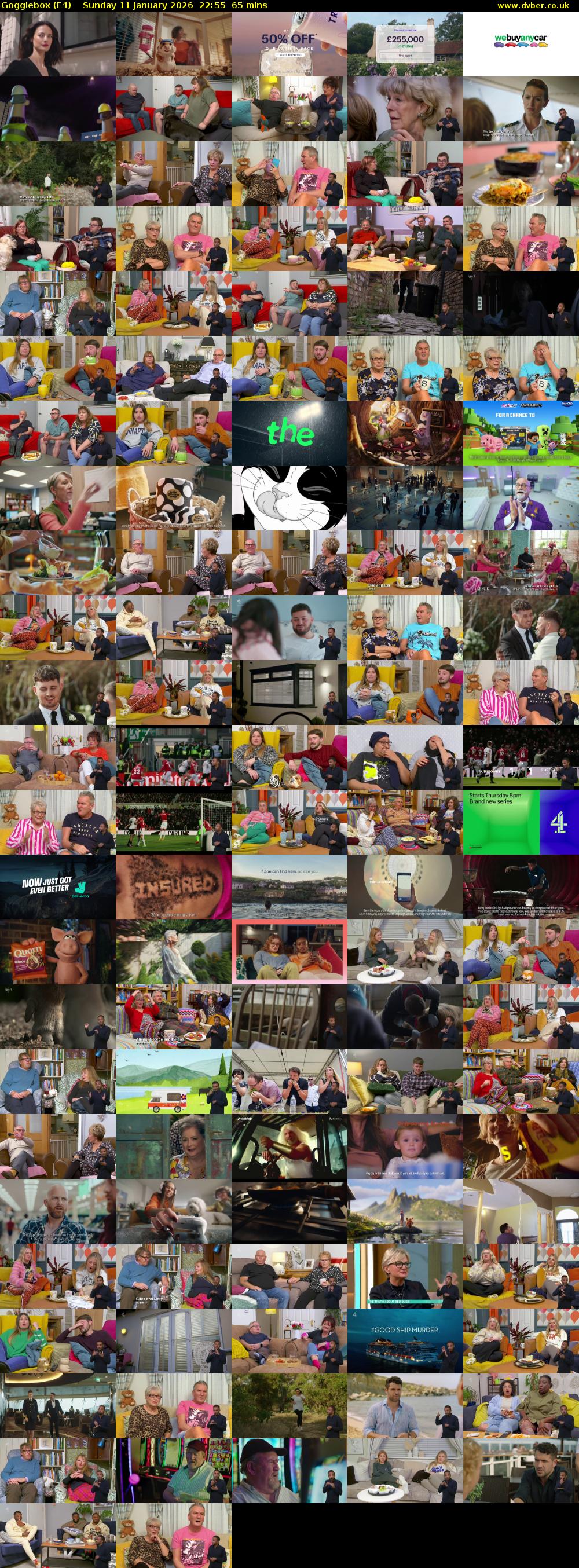 Gogglebox (E4) Sunday 11 January 2026 22:55 - 00:00