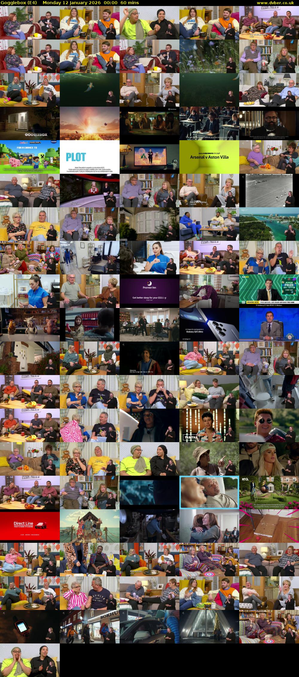 Gogglebox (E4) Monday 12 January 2026 00:00 - 01:00