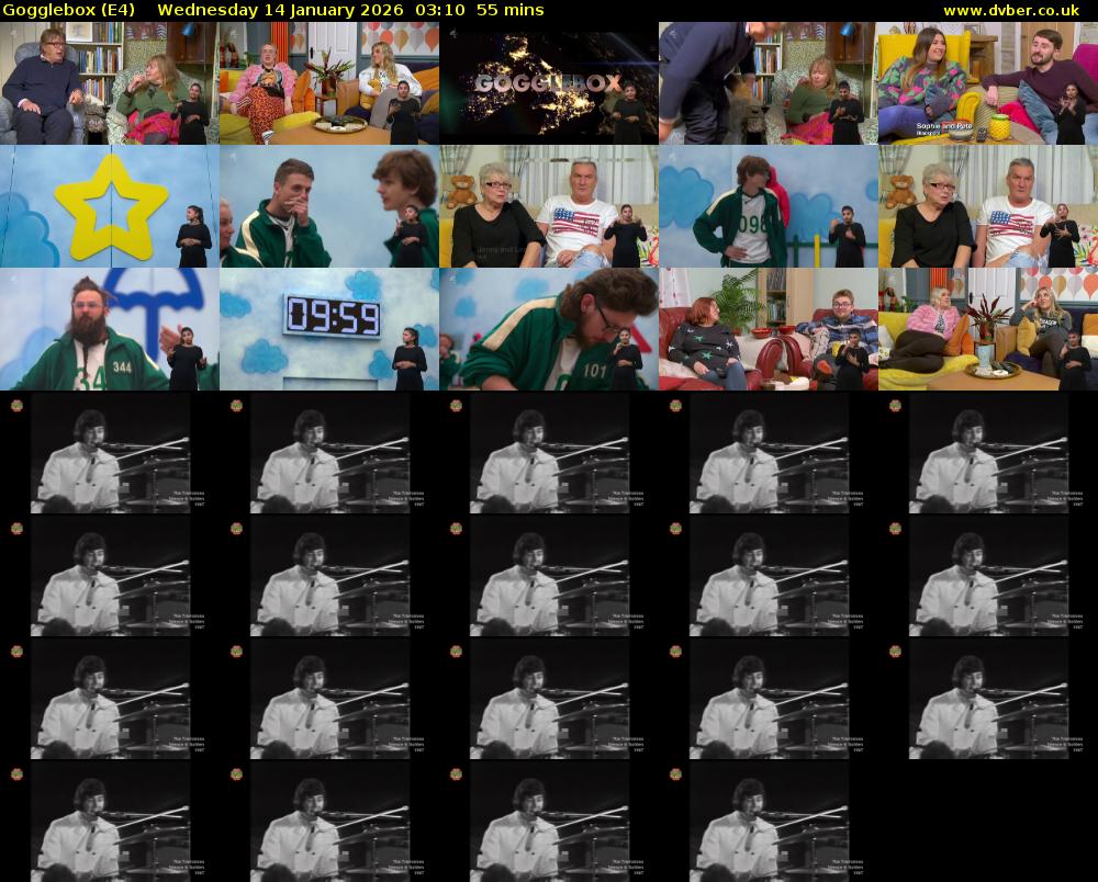 Gogglebox (E4) Wednesday 14 January 2026 03:10 - 04:05