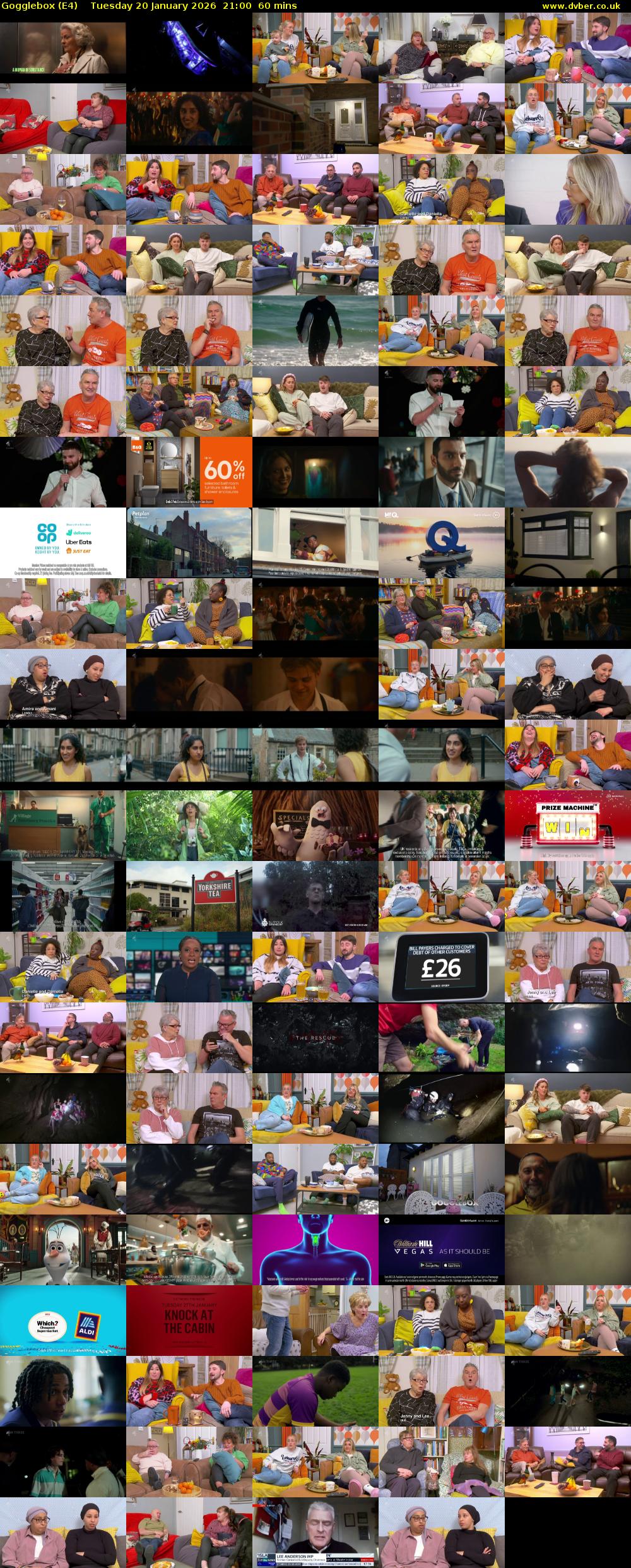 Gogglebox (E4) Tuesday 20 January 2026 21:00 - 22:00