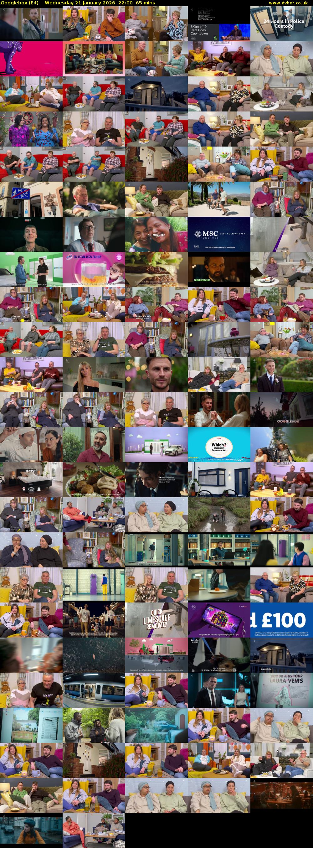 Gogglebox (E4) Wednesday 21 January 2026 22:00 - 23:05