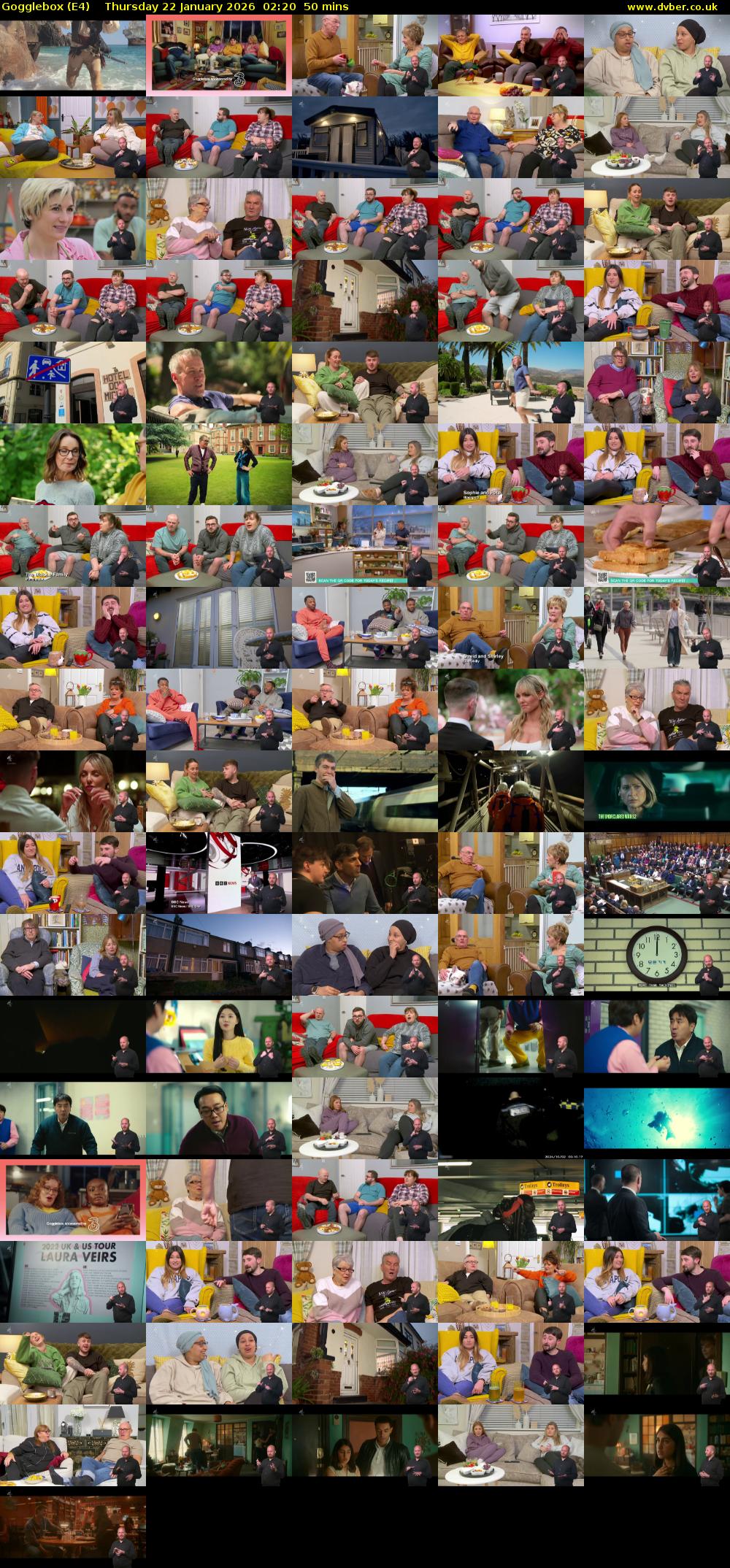 Gogglebox (E4) Thursday 22 January 2026 02:20 - 03:10