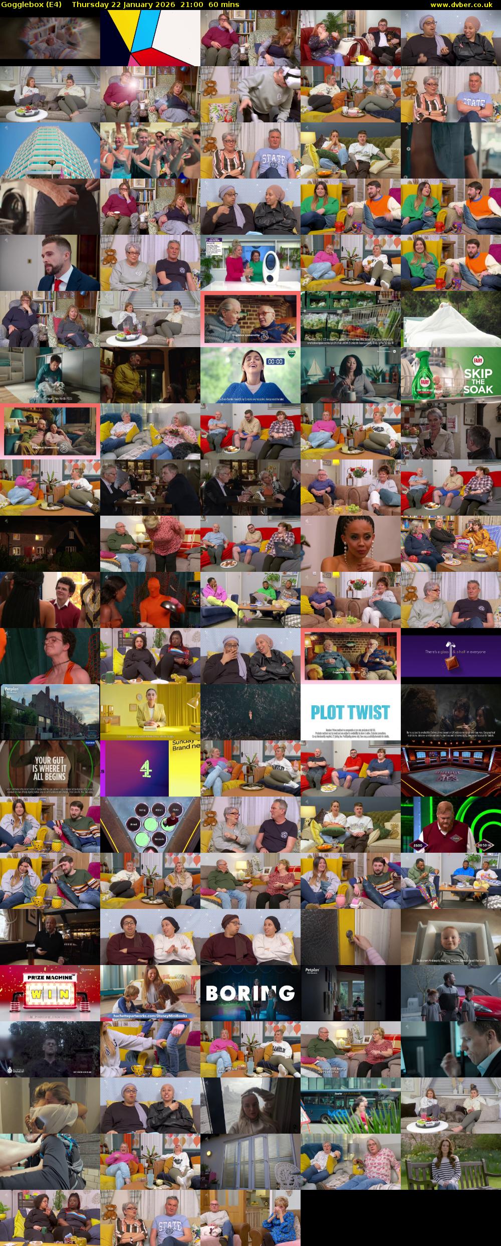 Gogglebox (E4) Thursday 22 January 2026 21:00 - 22:00