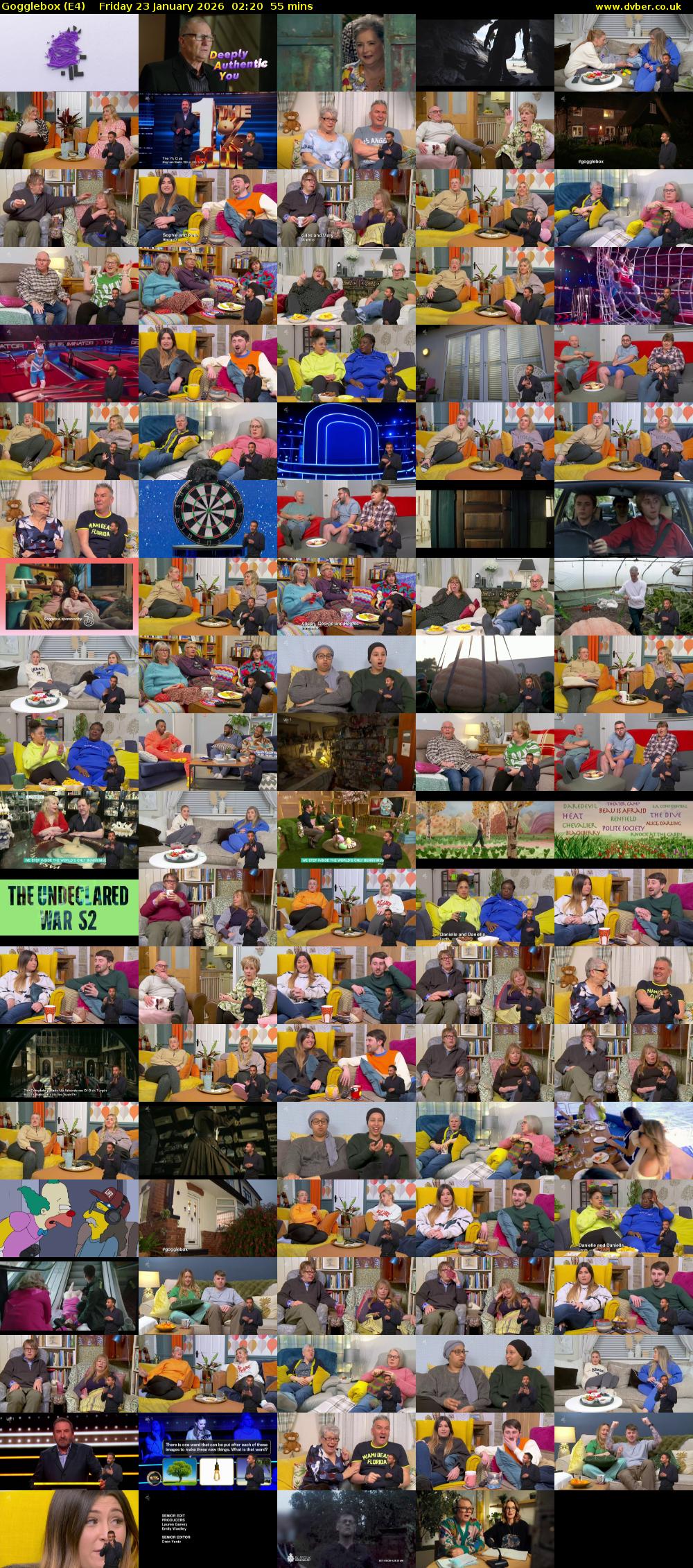 Gogglebox (E4) Friday 23 January 2026 02:20 - 03:15