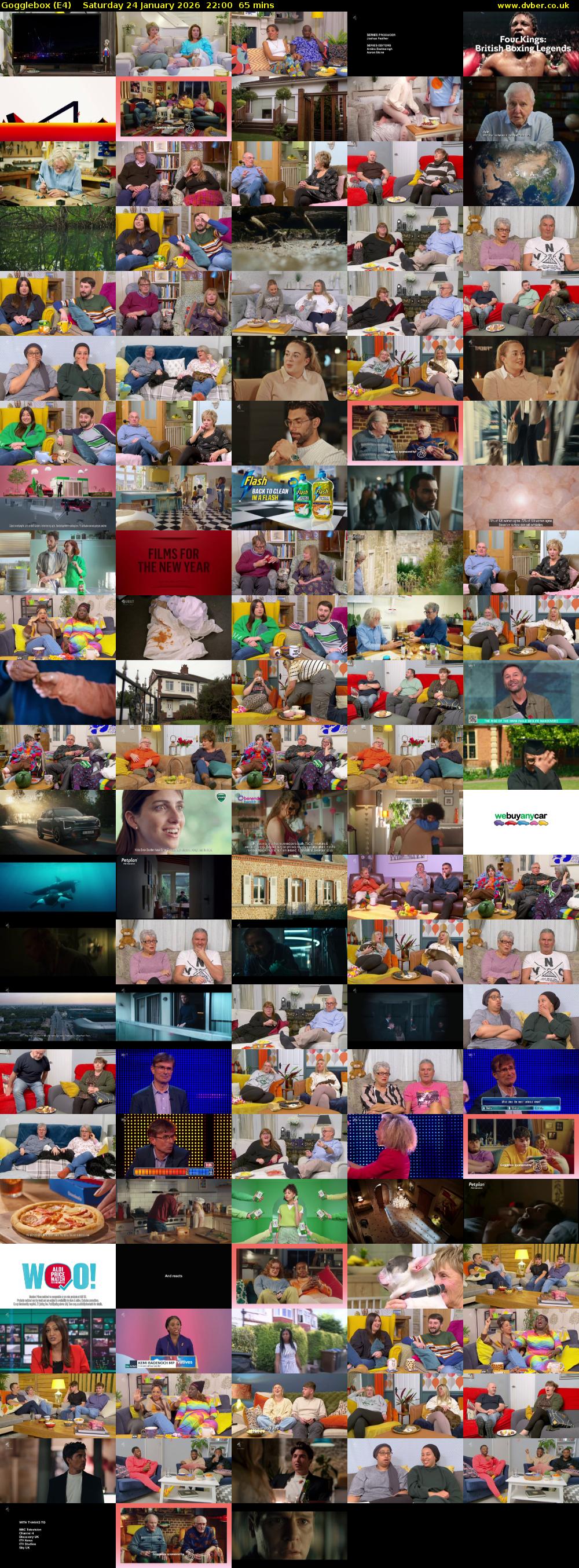 Gogglebox (E4) Saturday 24 January 2026 22:00 - 23:05