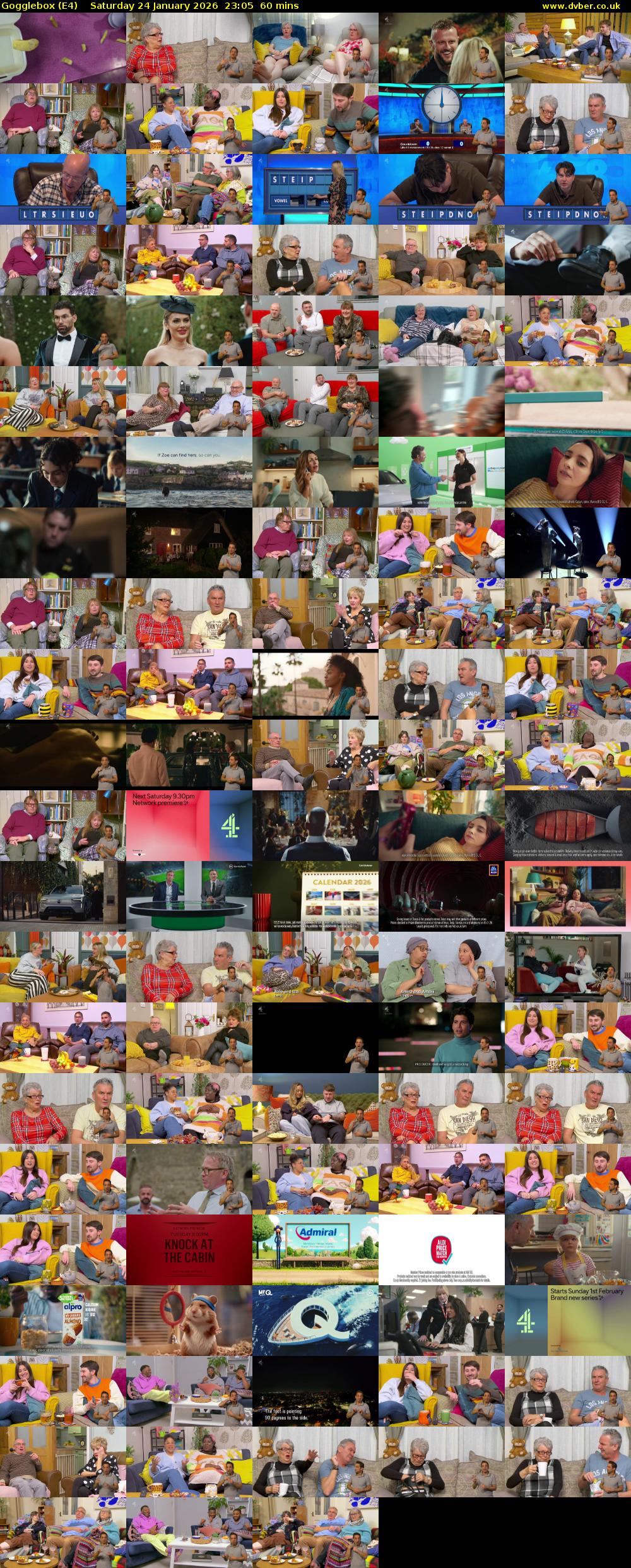 Gogglebox (E4) Saturday 24 January 2026 23:05 - 00:05