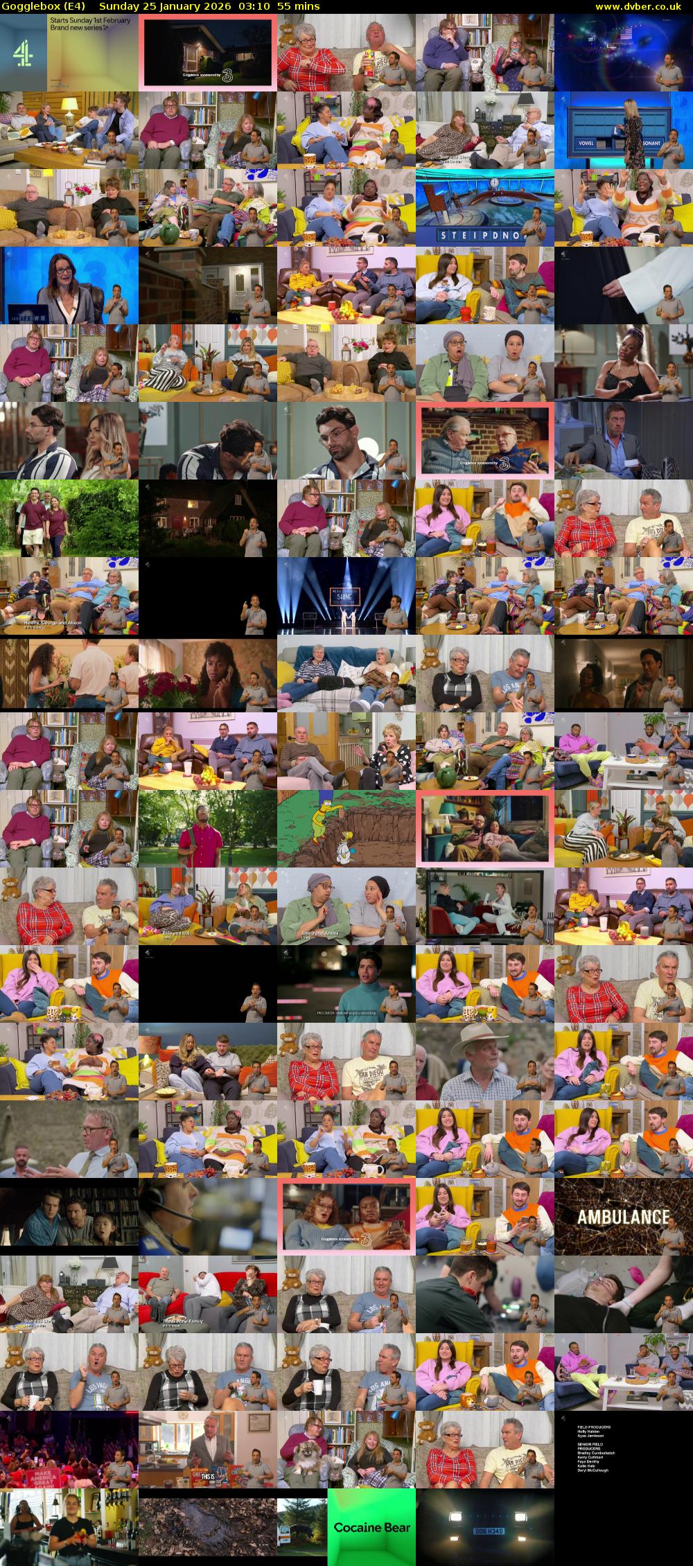 Gogglebox (E4) Sunday 25 January 2026 03:10 - 04:05